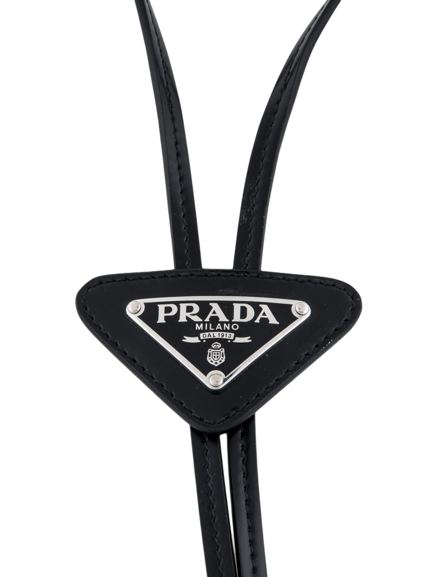 Prada Patent Leather Bolo Tie Necklace