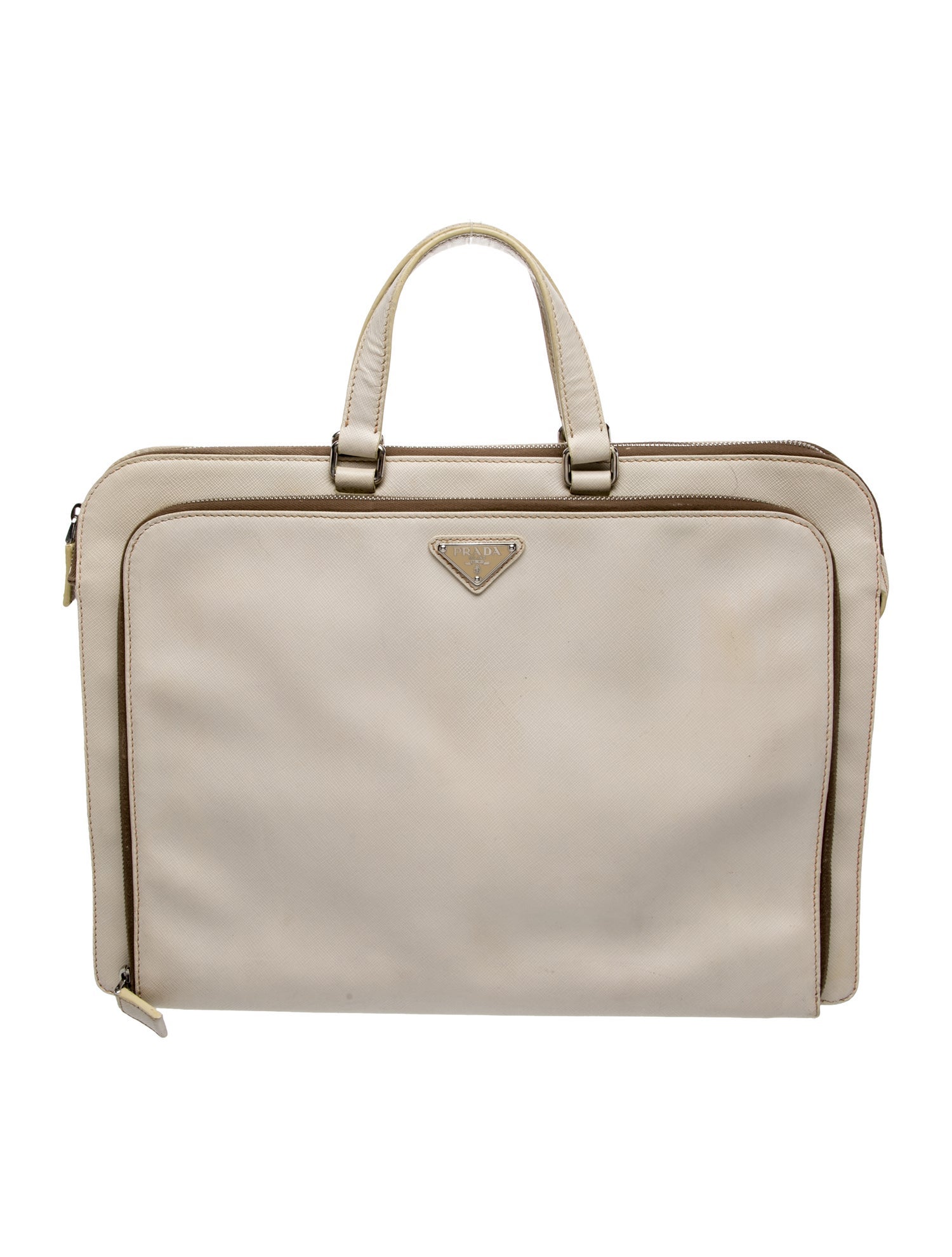 Prada Enameled Metal Triangle Briefcase