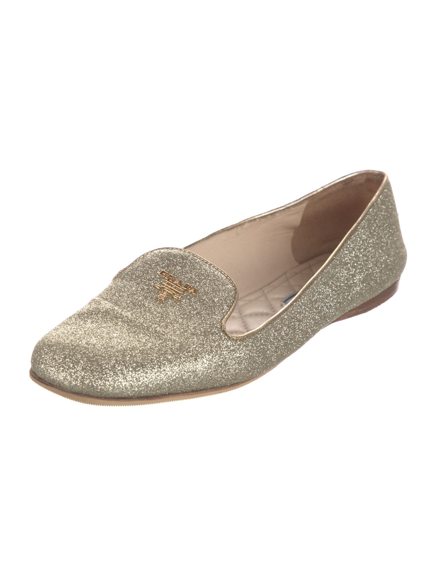 Prada Glitter Glitter Accents Loafers