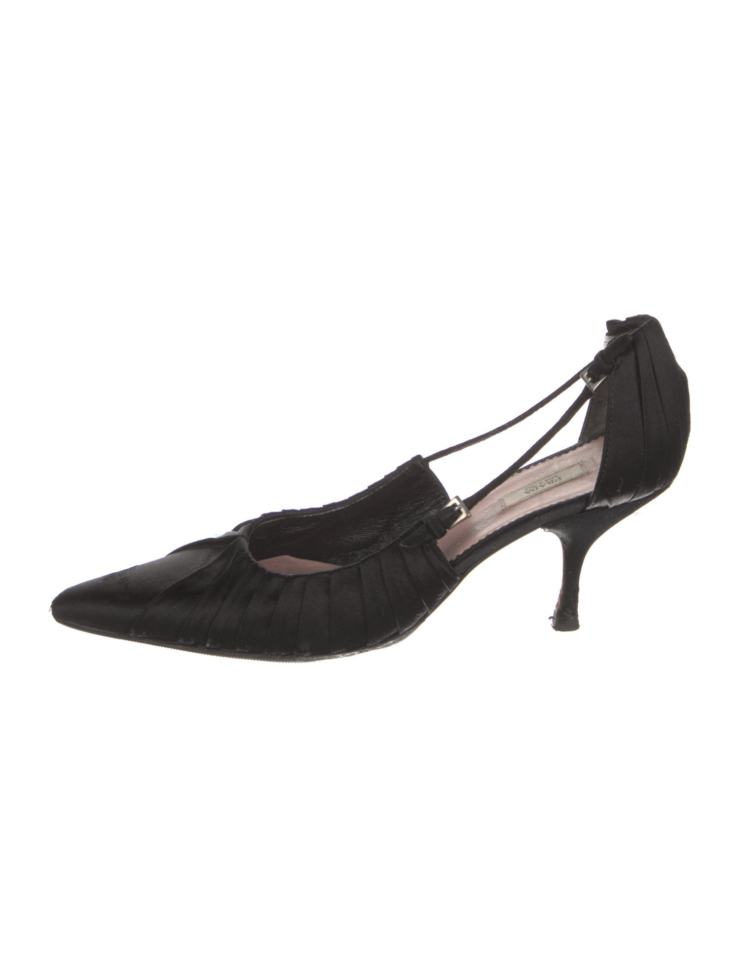 Prada Satin Pleated Accents D'Orsay Pumps