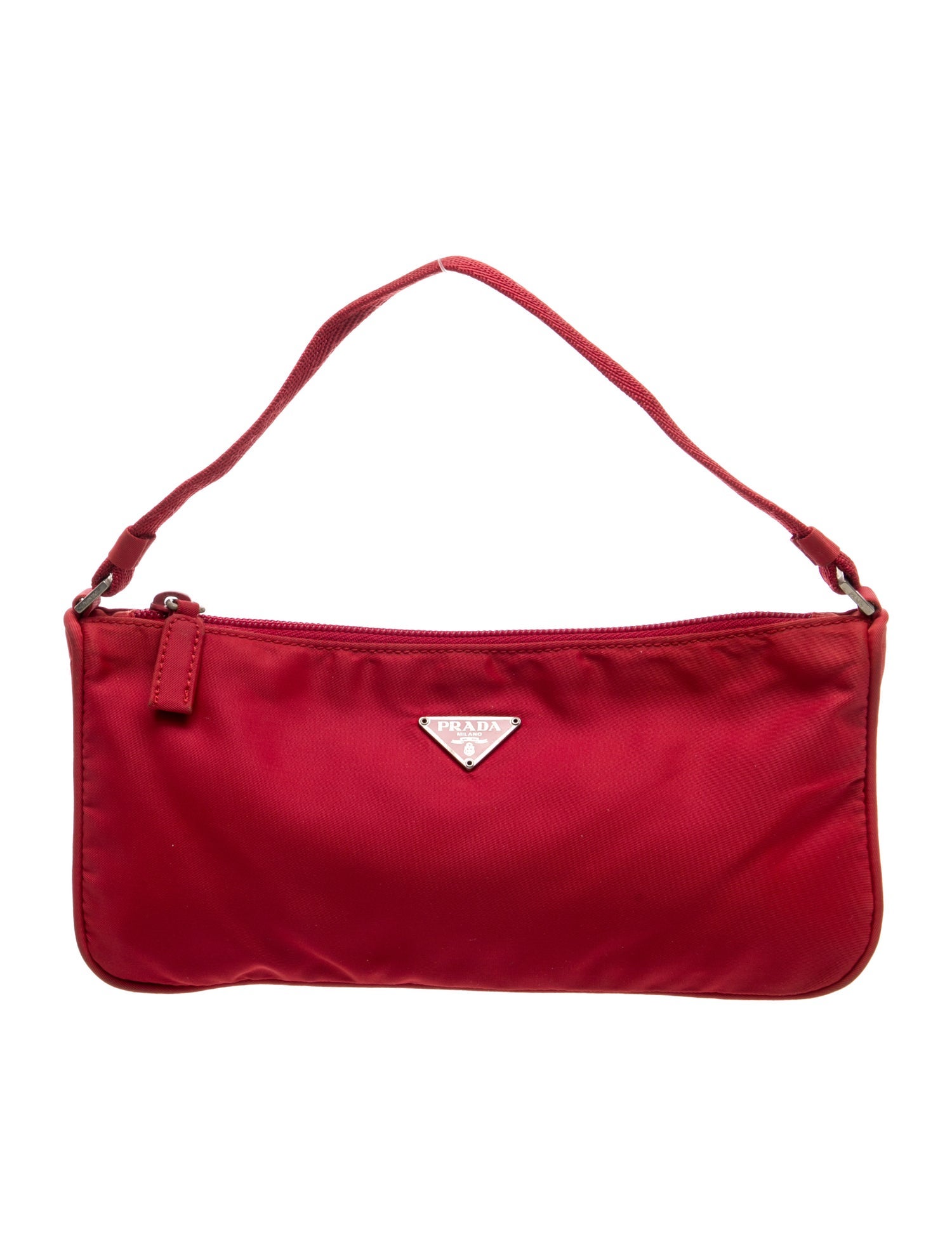 Prada Enameled Metal Triangle Top Handle Bag