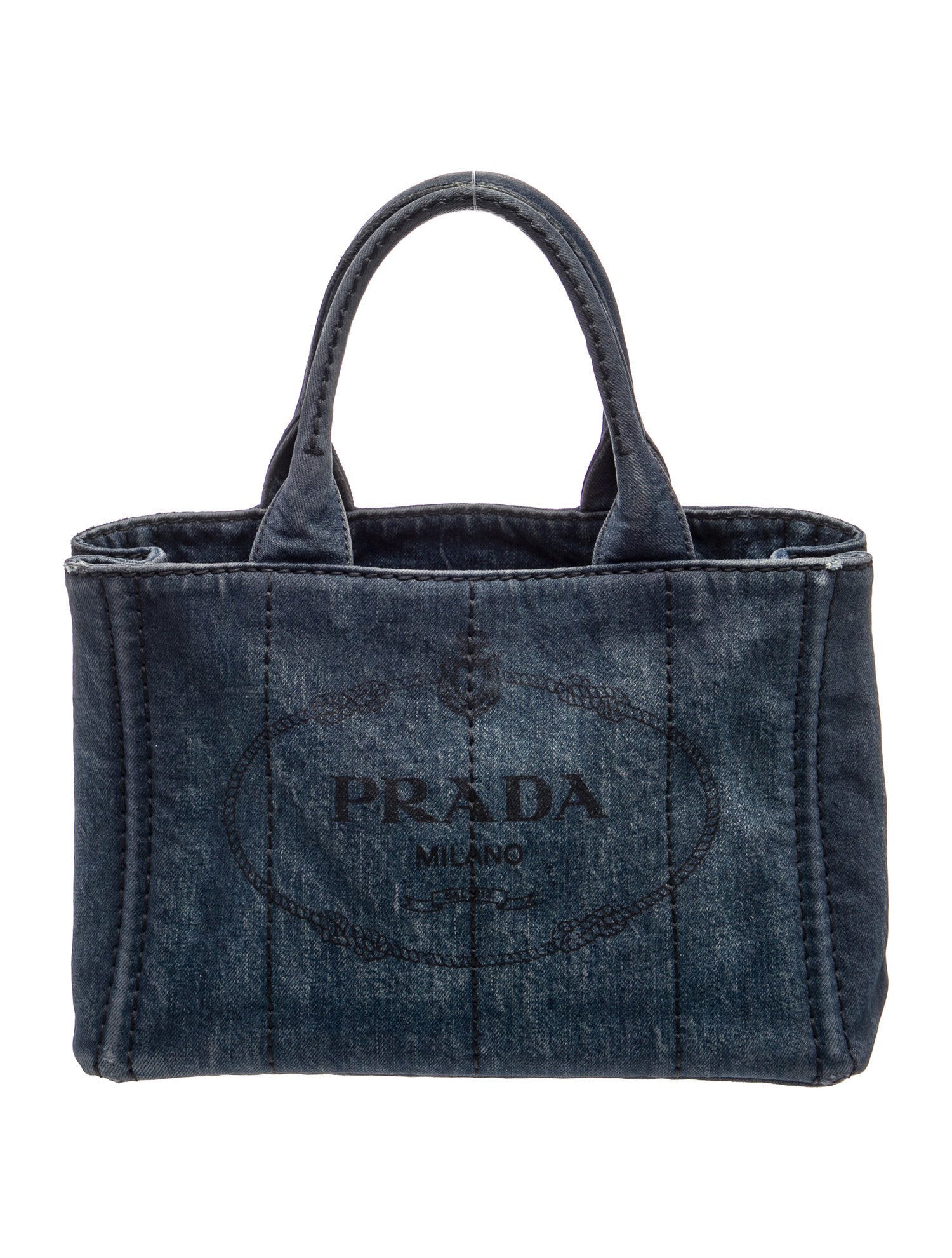 Prada Enameled Metal Triangle Tote