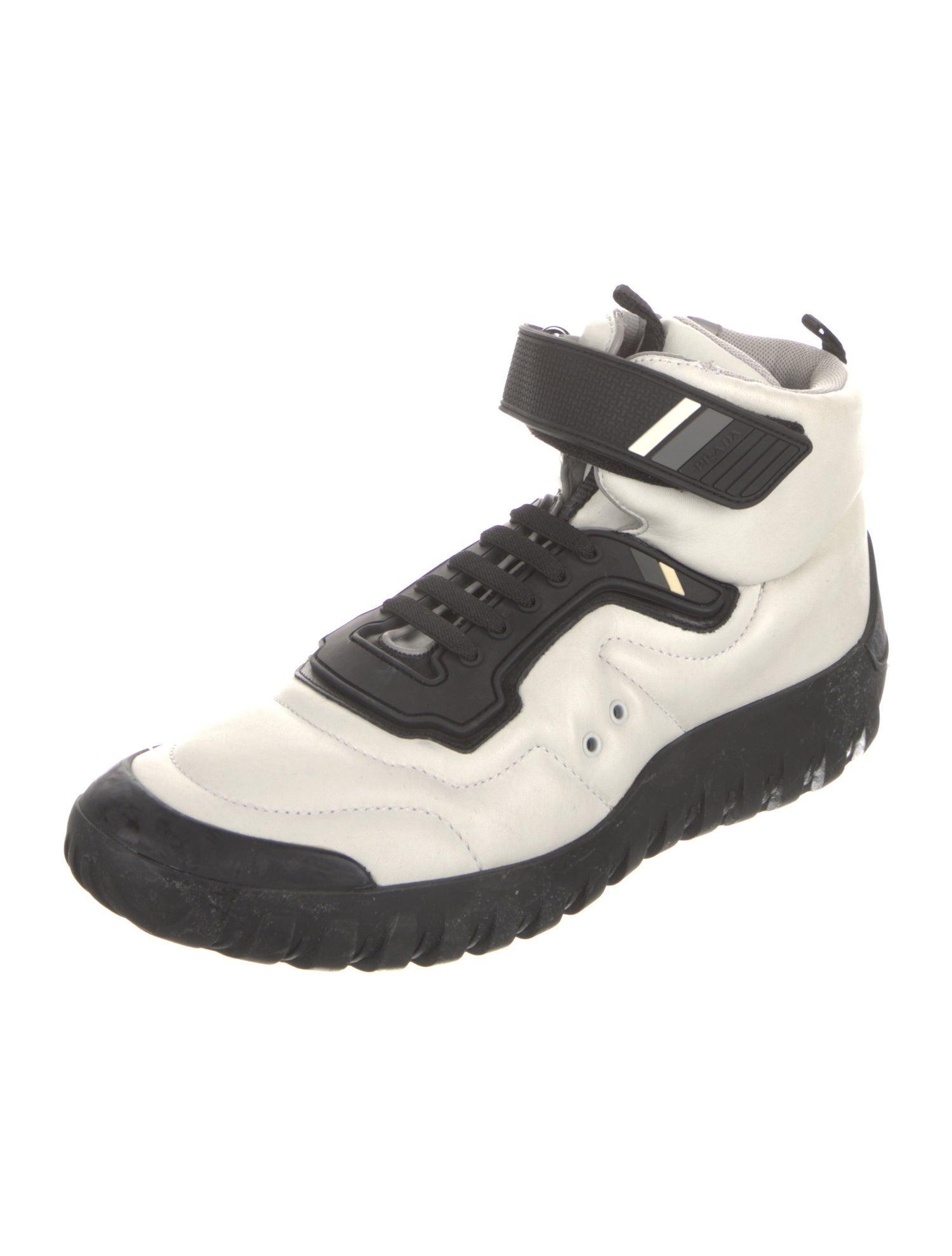 Prada Sport Leather Colorblock Pattern Sneakers
