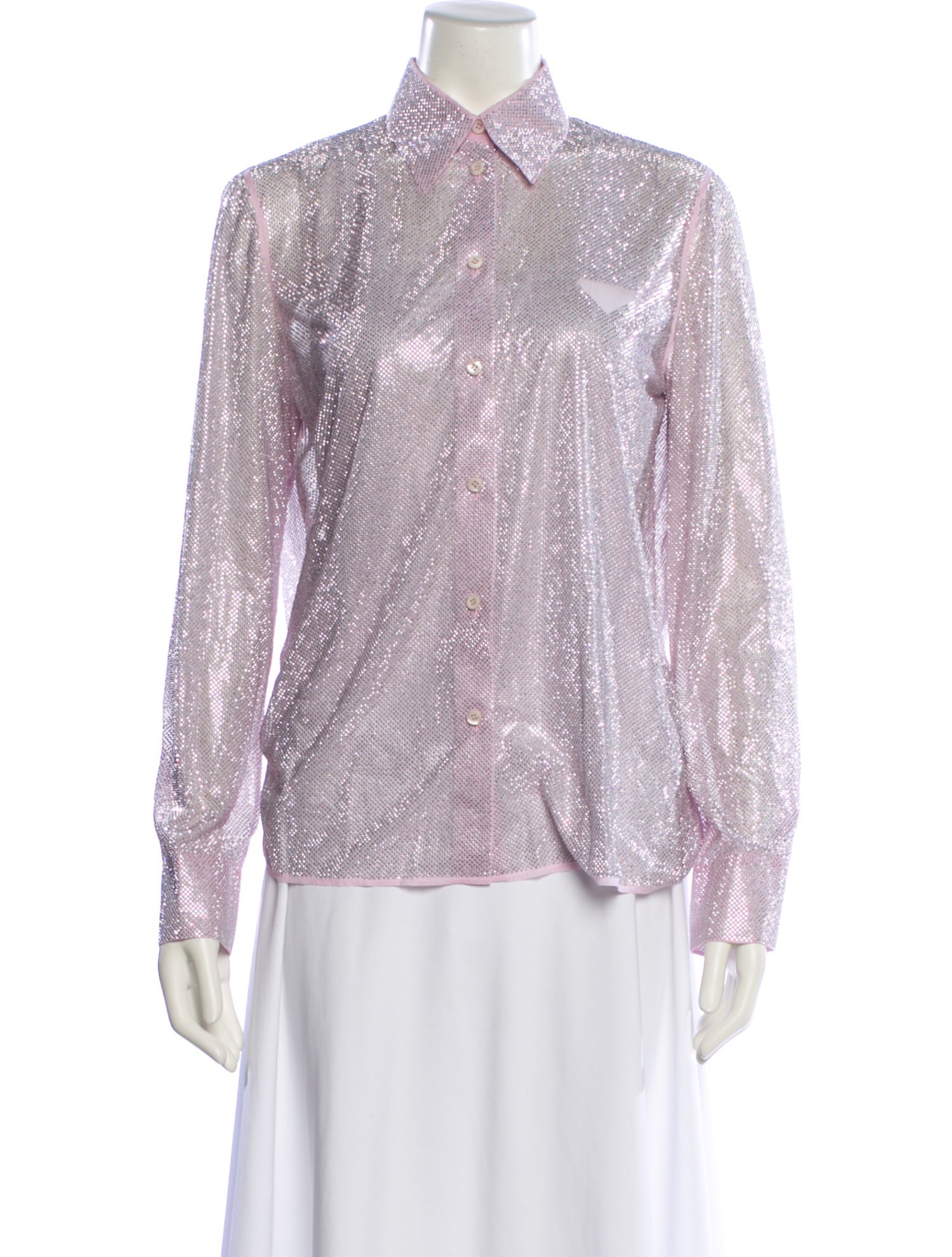 Prada 2021 Holiday Button-Up Top