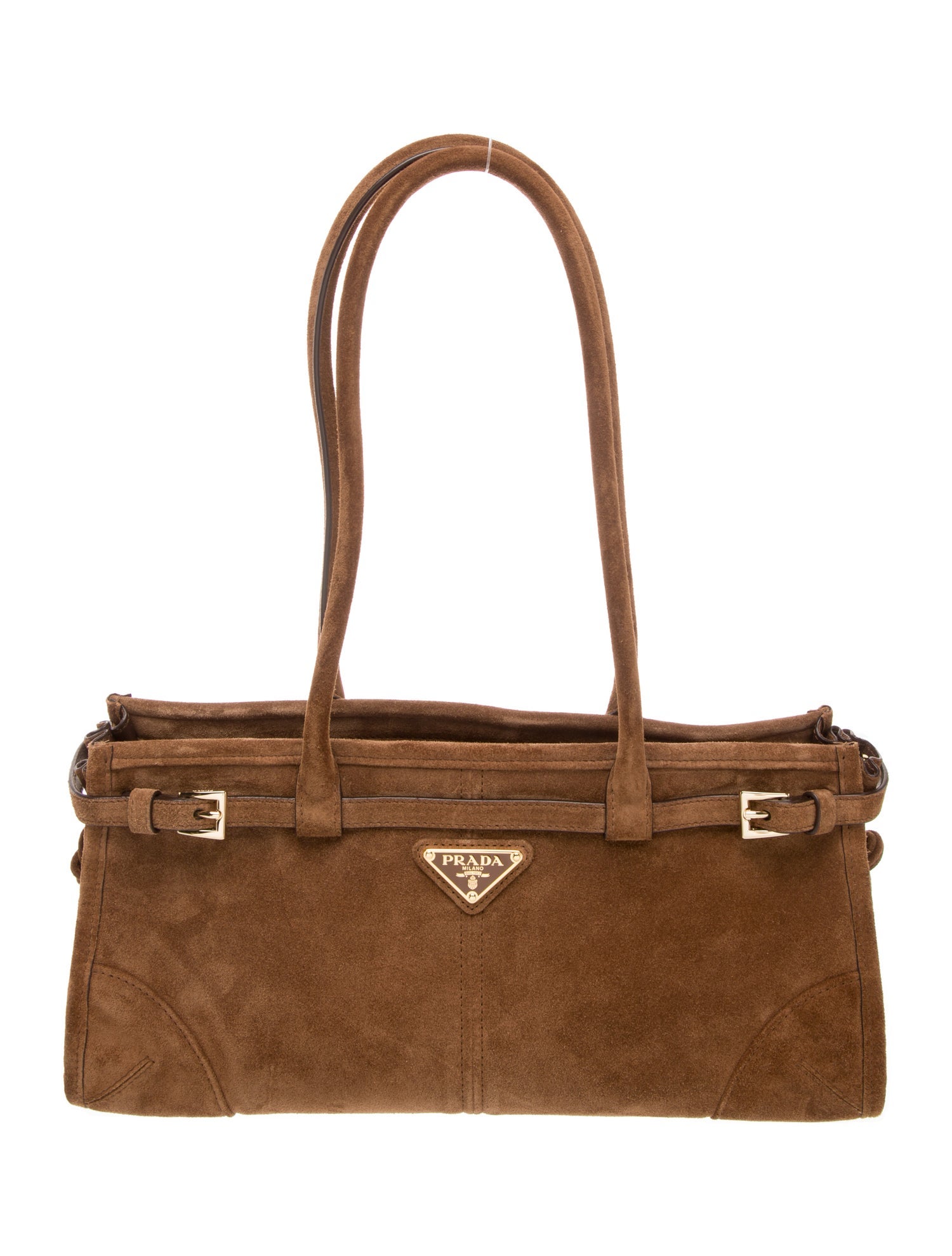 Prada Enameled Metal Triangle Bonnie Medium