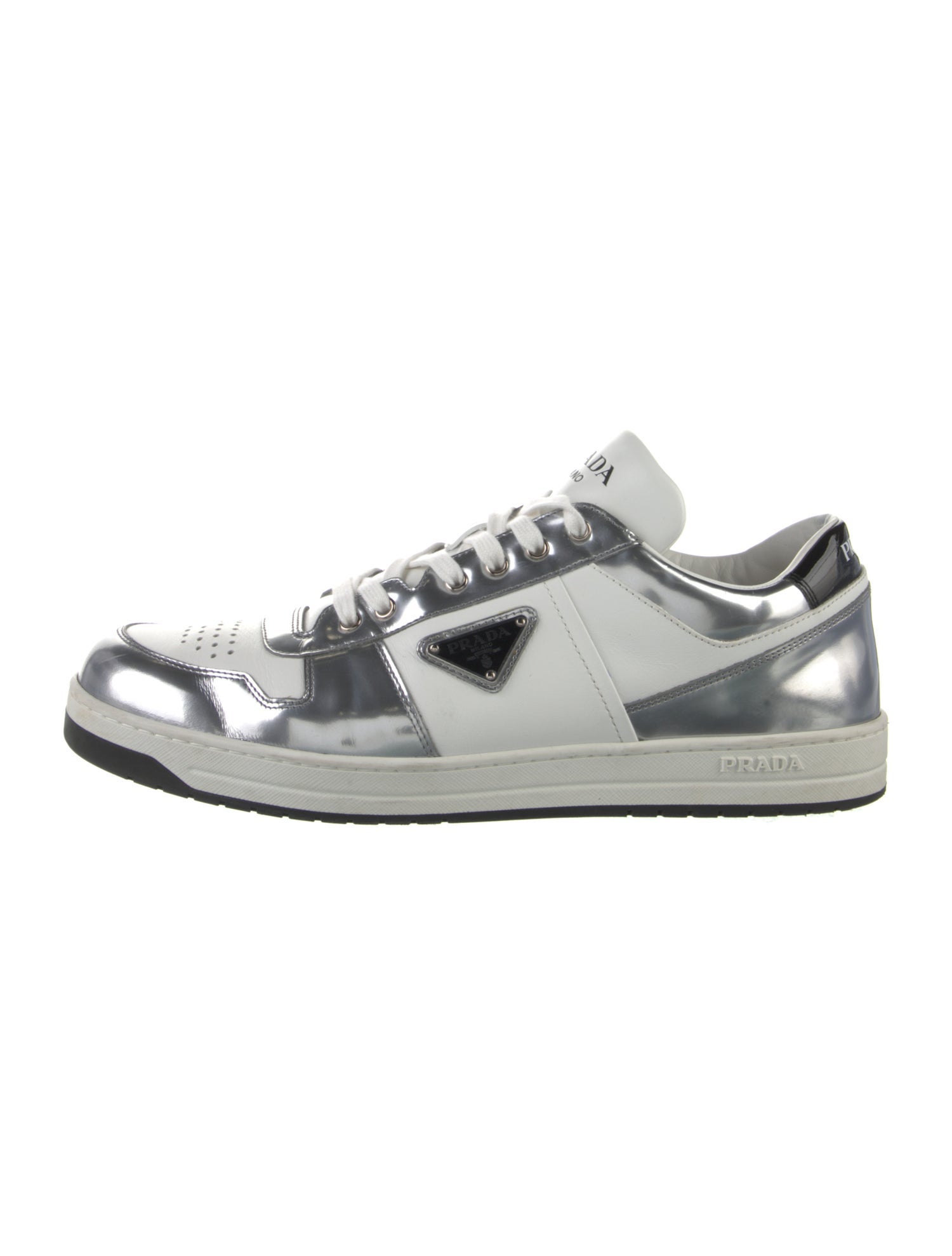 Prada Leather Colorblock Pattern Sneakers