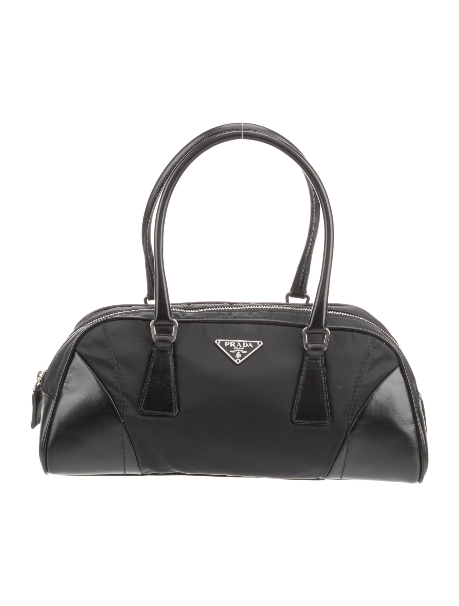 Prada Enameled Metal Triangle Bauletto
