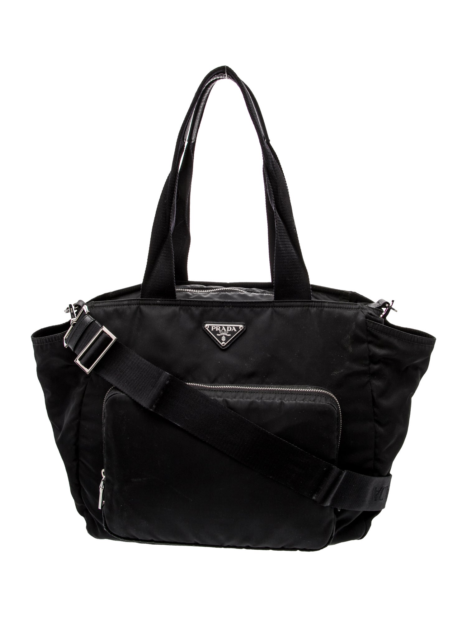 Prada Enameled Metal Triangle Diaper Bag
