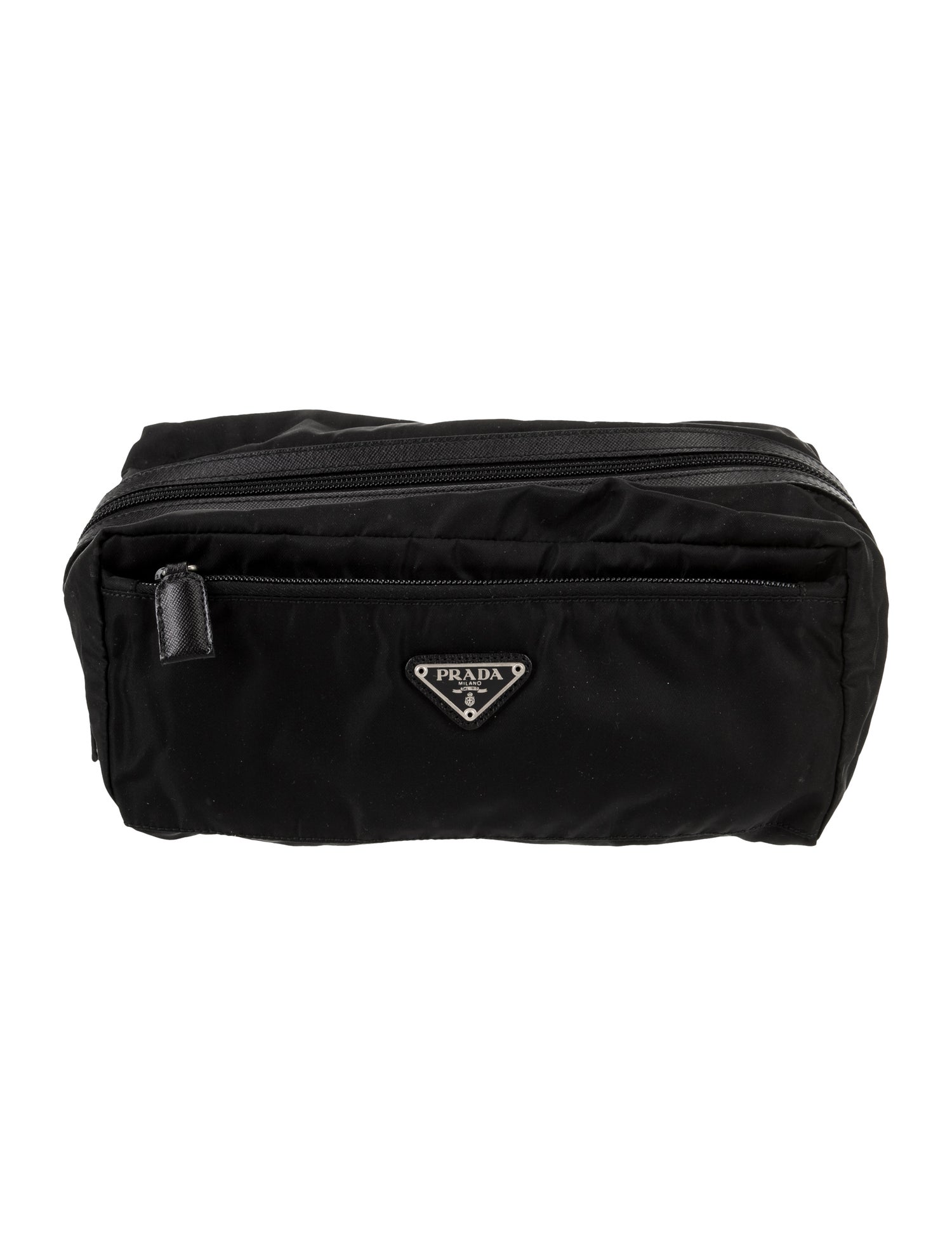 Prada Enameled Metal Triangle Clutch