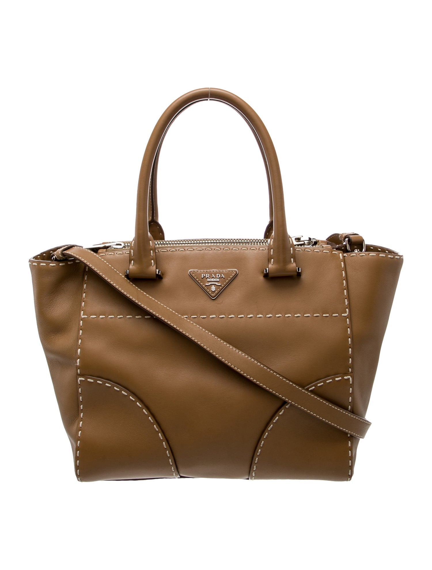 Prada City Calf Leather Top Handle Bag