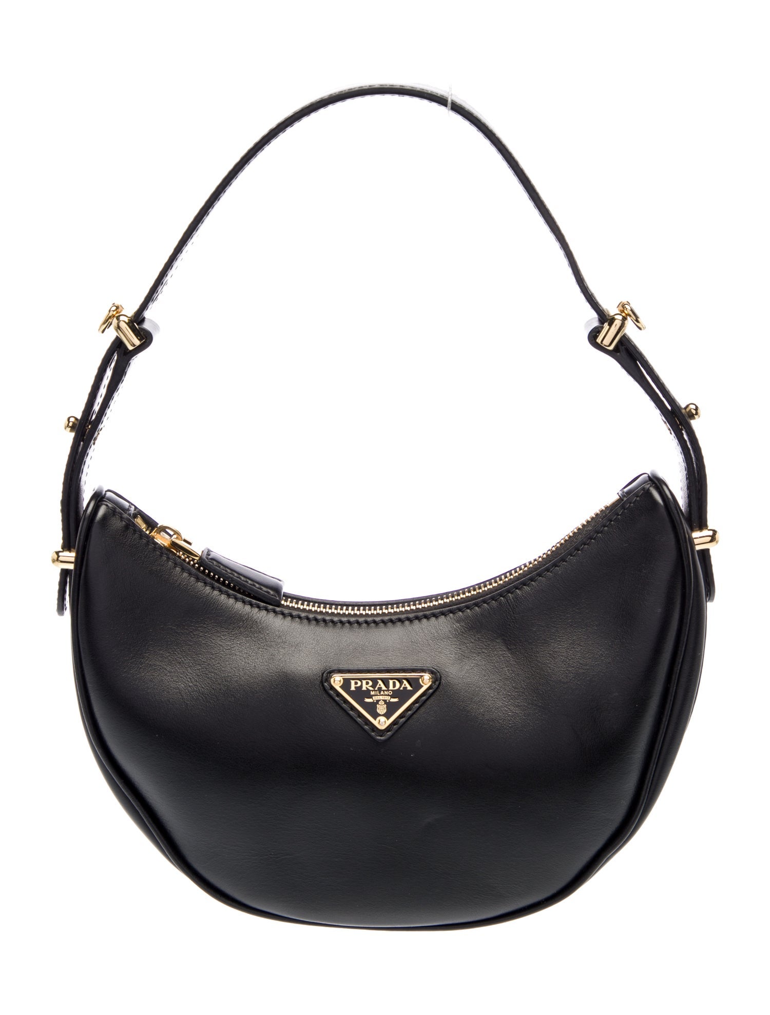 Prada Enameled Metal Triangle Arque Small