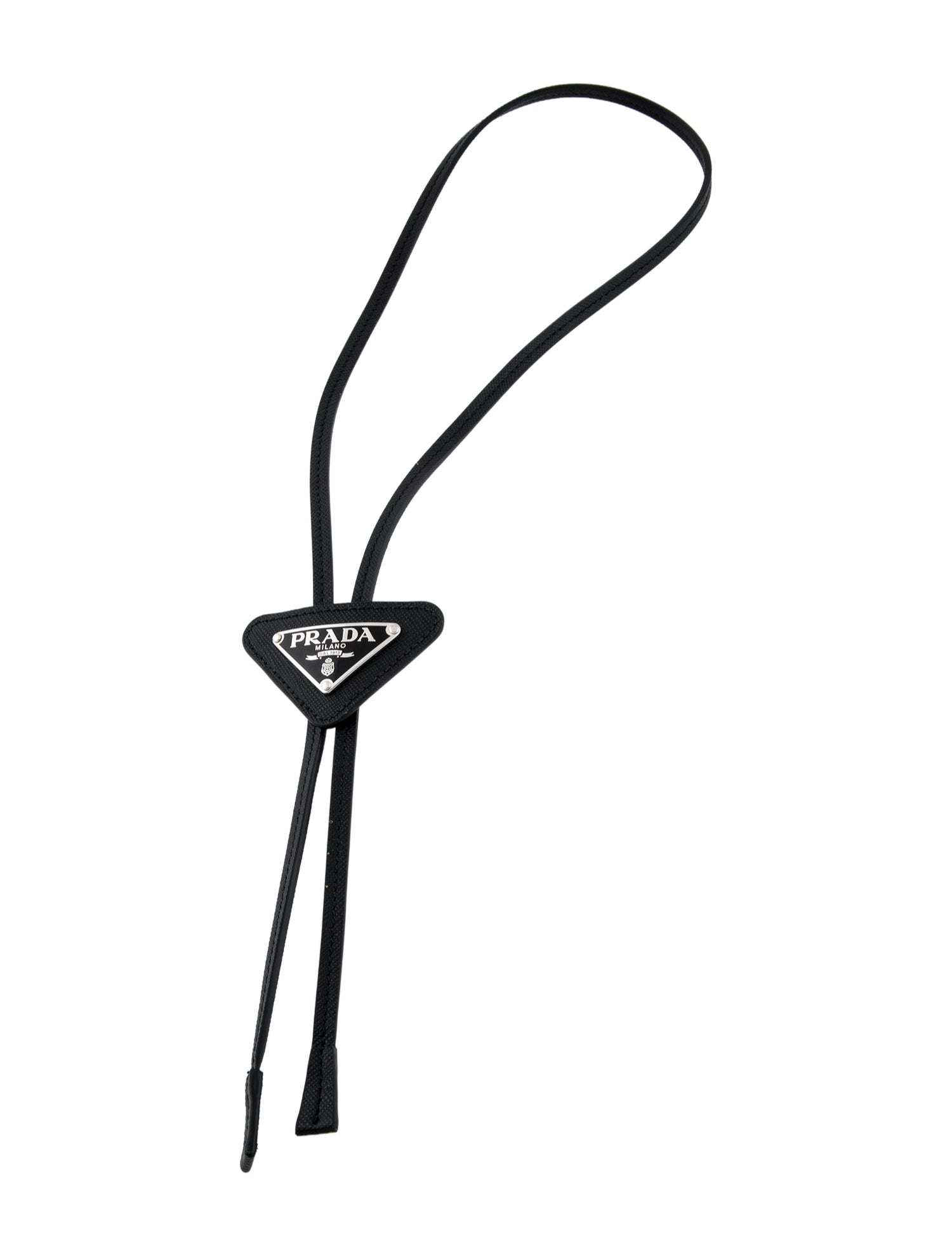 Prada Leather Saffiano Bolo Tie Necklace
