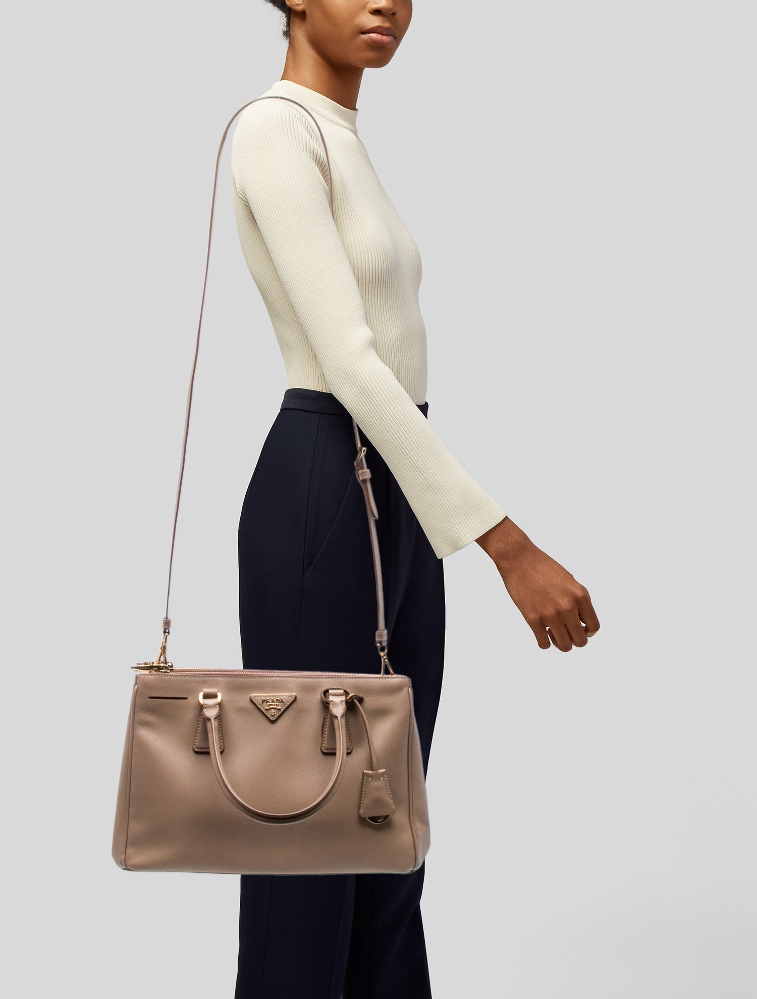 Prada Saffiano Leather Galleria Double Zip Medium