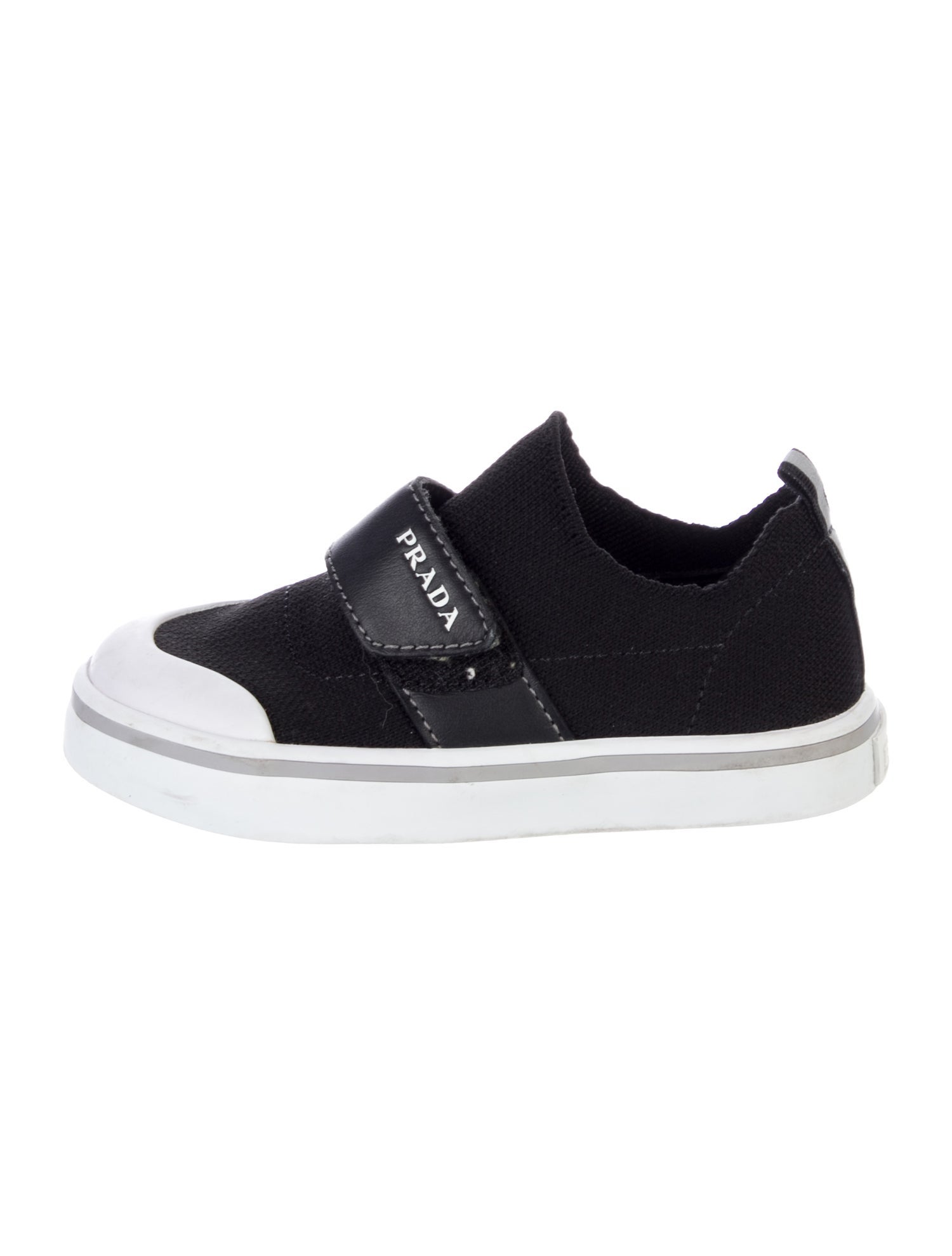 Prada Boys' White and Black Low Top Shoes