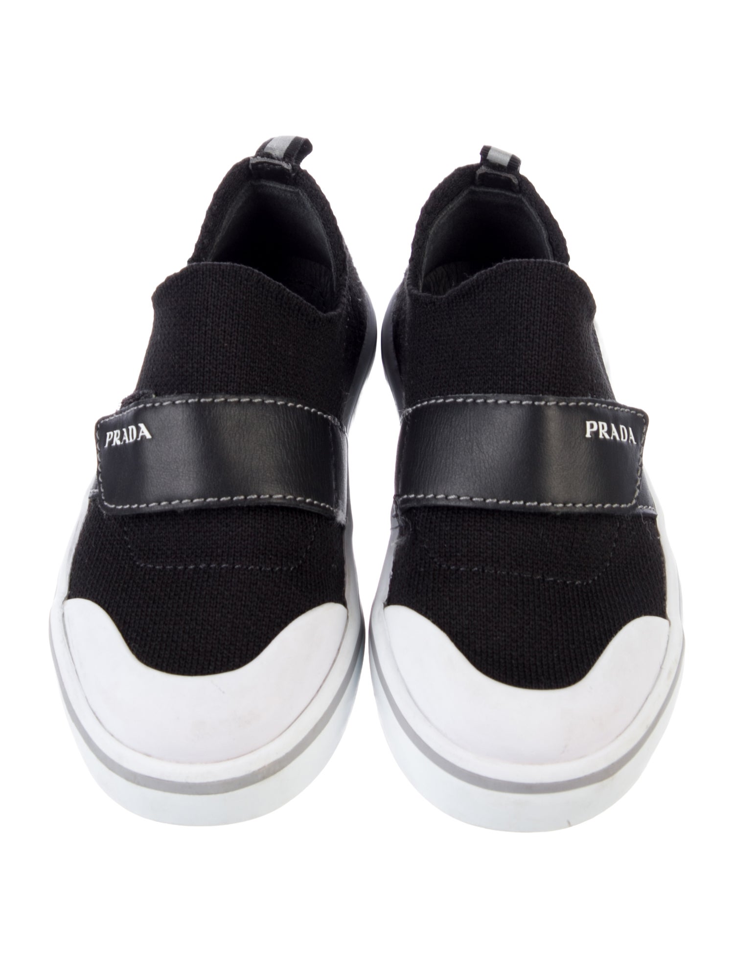 Prada Boys' White and Black Low Top Shoes