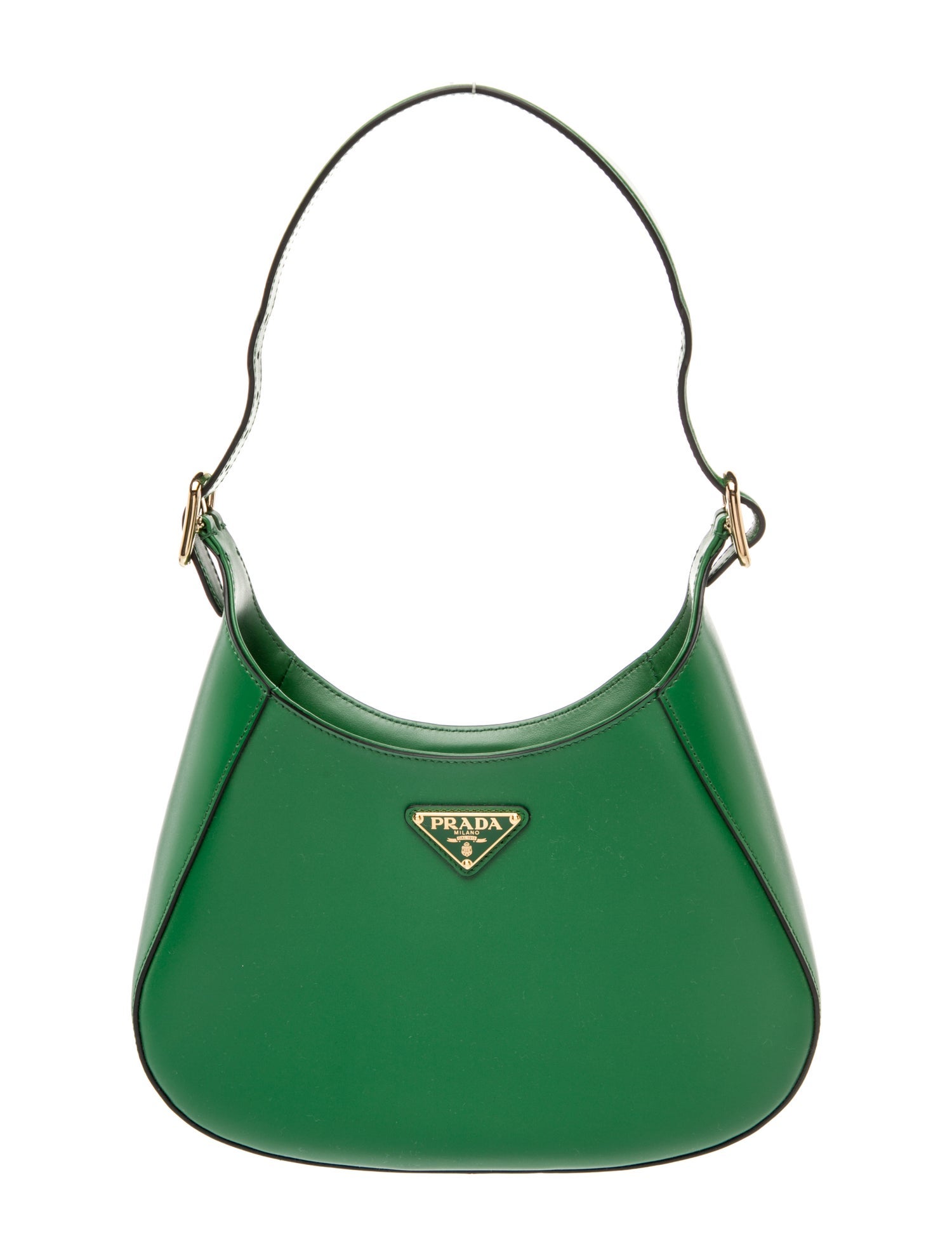 Prada Enameled Metal Triangle Cleo