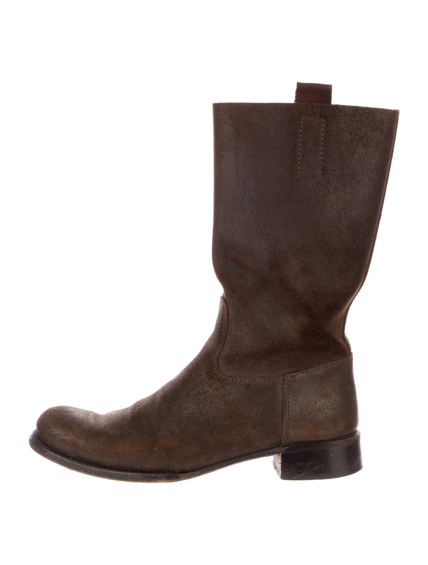 Prada Suede Moto Boots