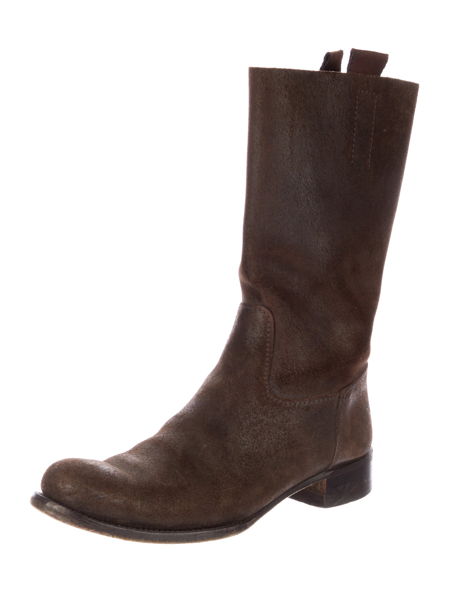 Prada Suede Moto Boots