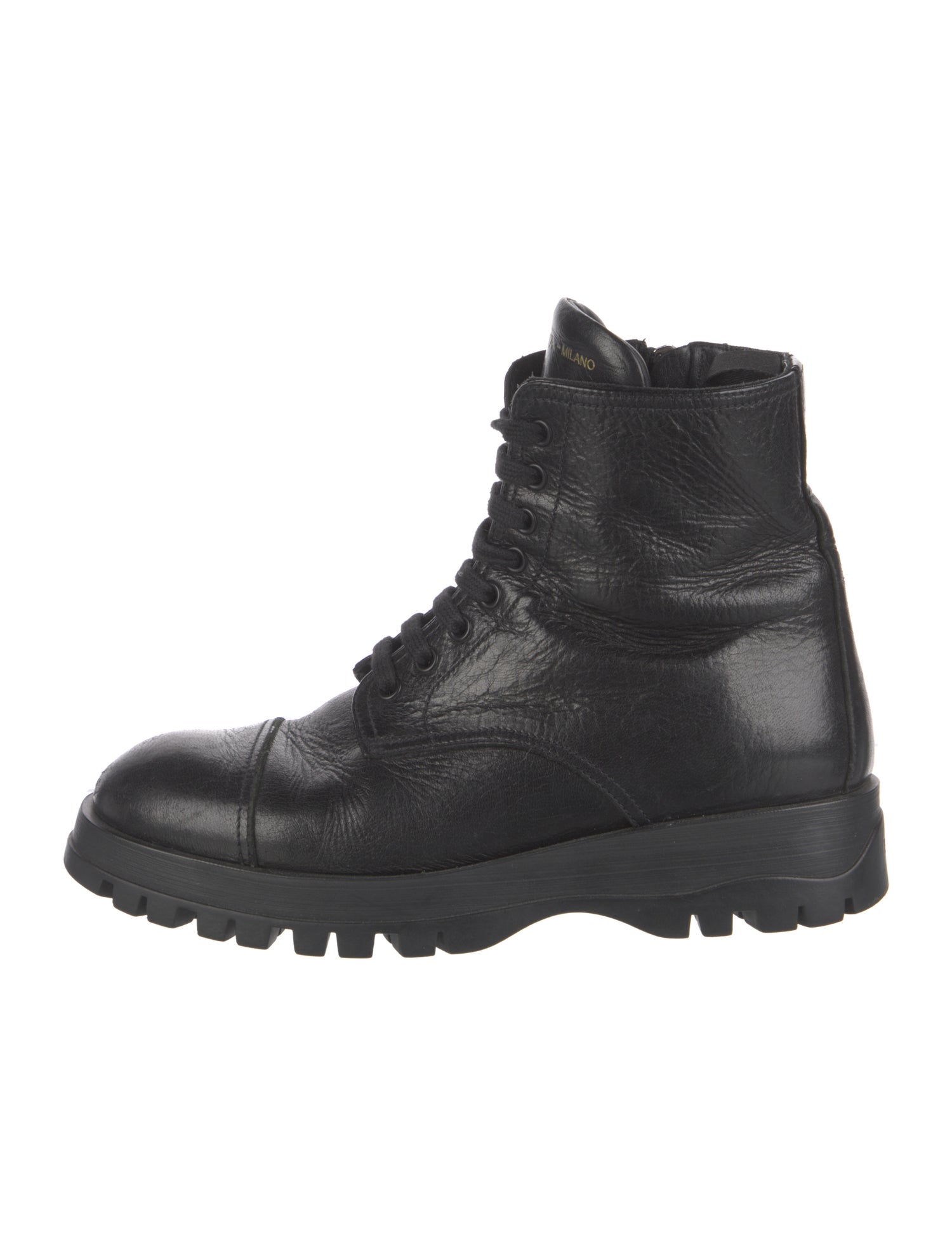 Prada Leather Combat Boots