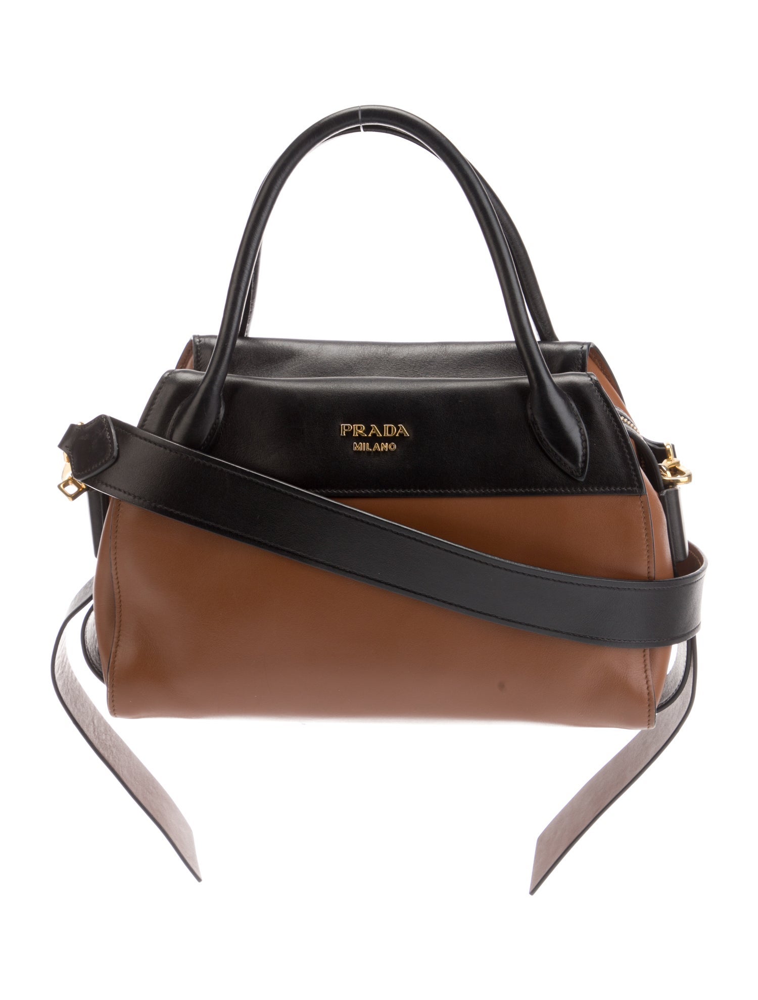 Prada City Calf Leather Ribbon Bauletto