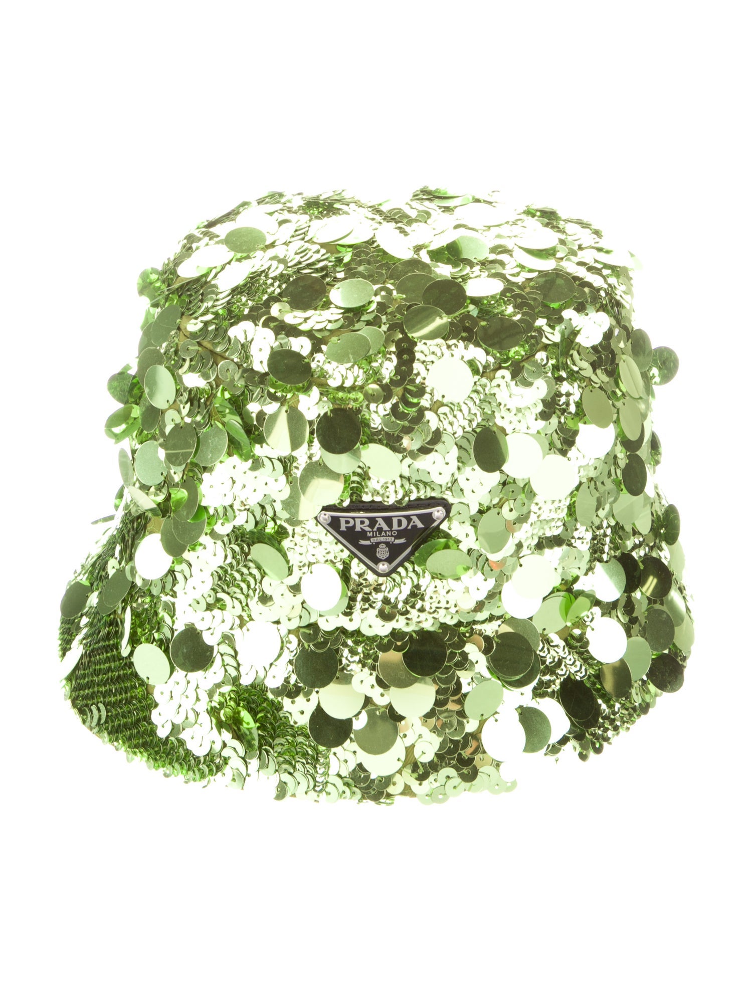 Prada Sequin Logo Bucket Hat