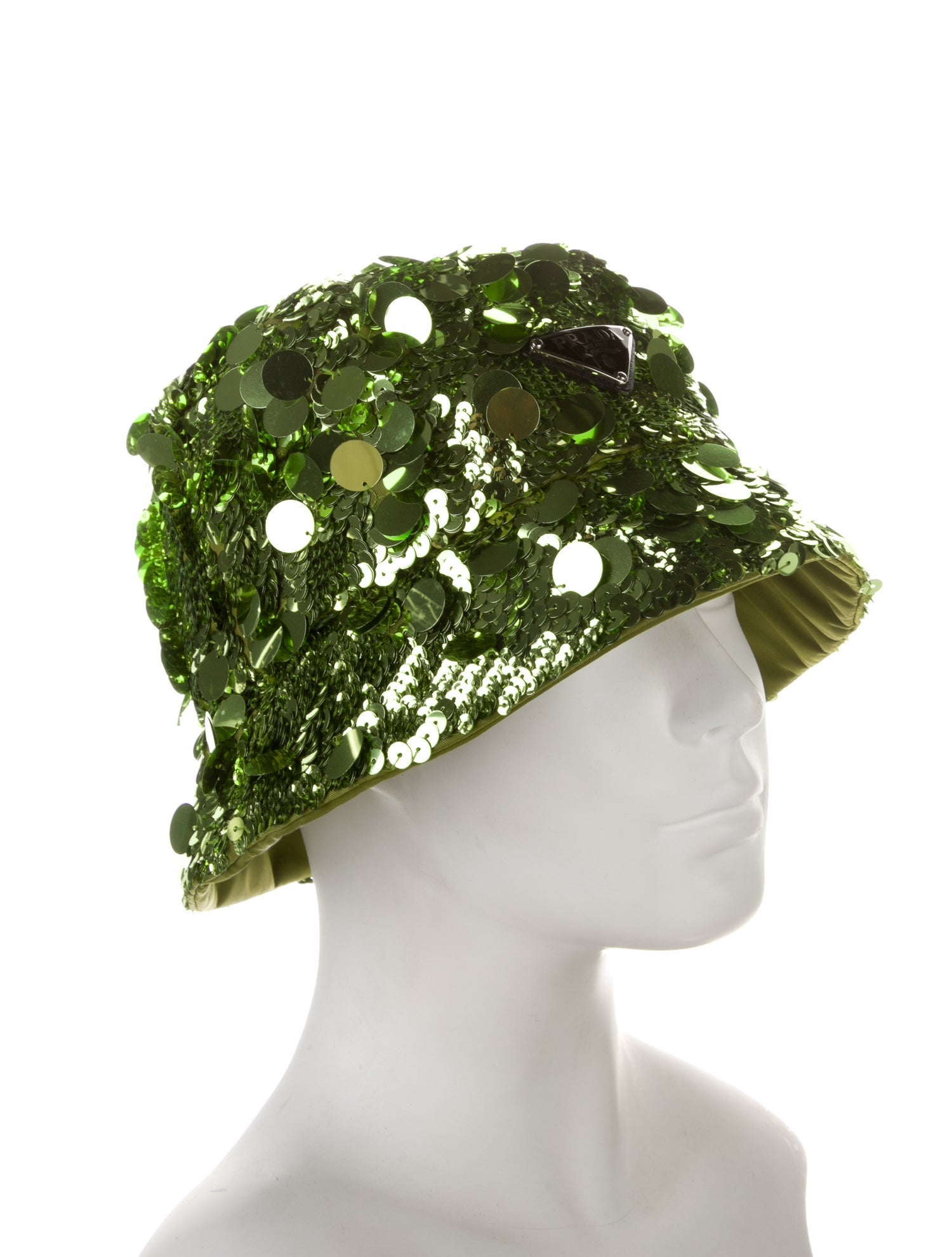 Prada Sequin Logo Bucket Hat