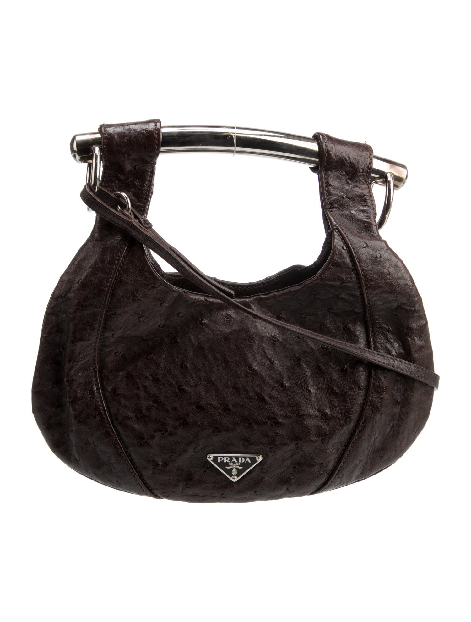 Prada Spazzolato Promenade Bag - Black Handle Bags, Handbags