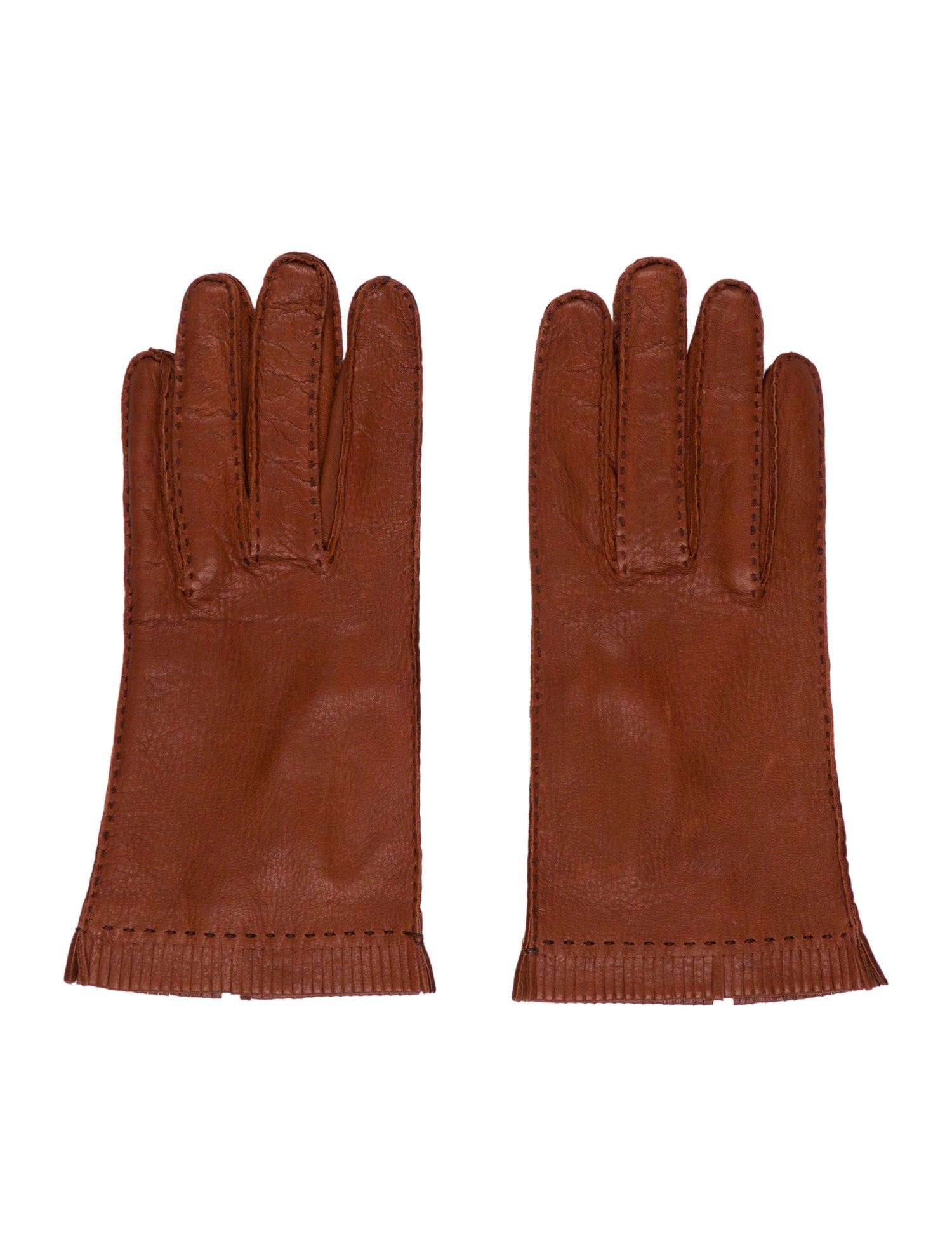 Prada Deer Skin Fringe Gloves