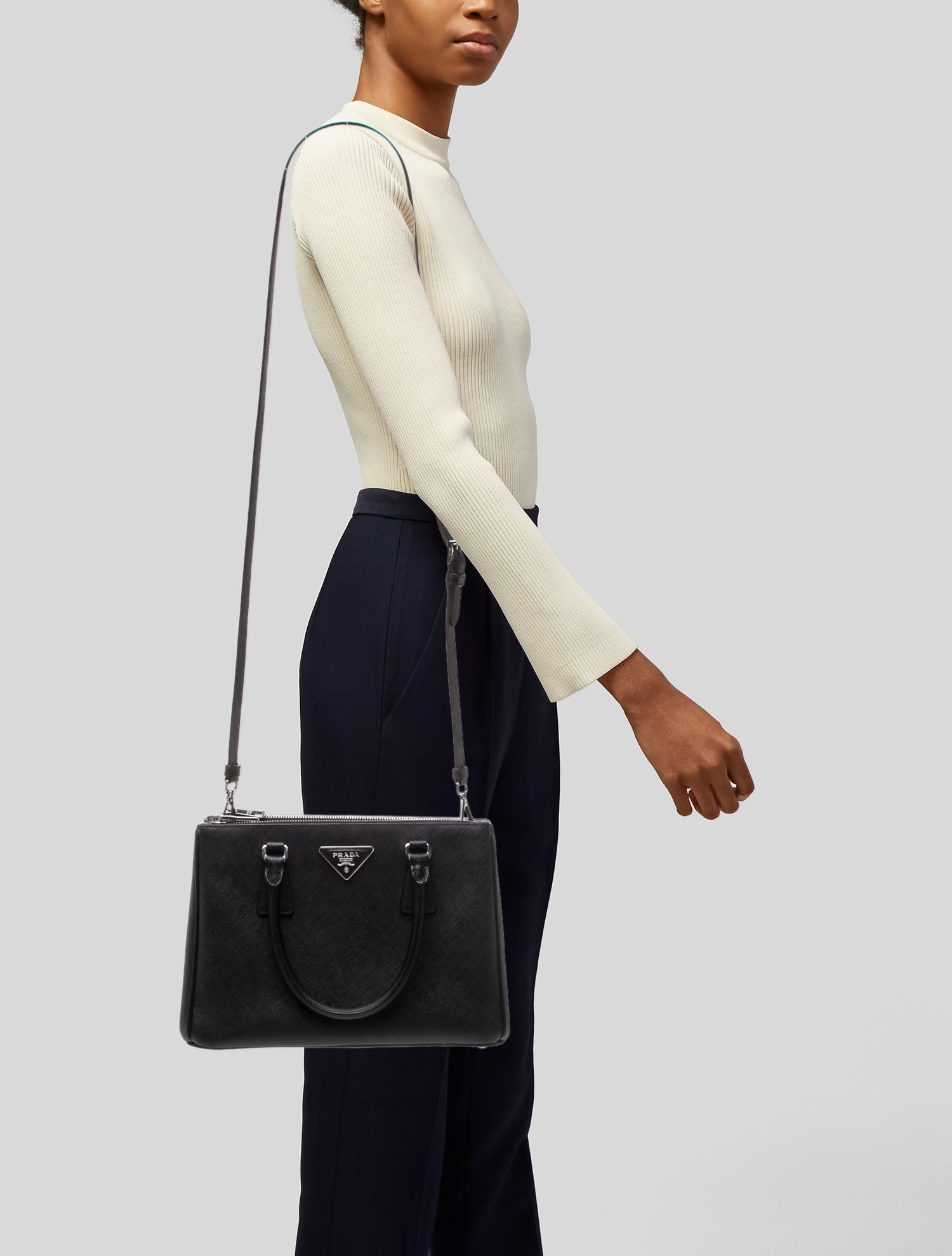 Prada Saffiano Leather Galleria Double Zip Medium