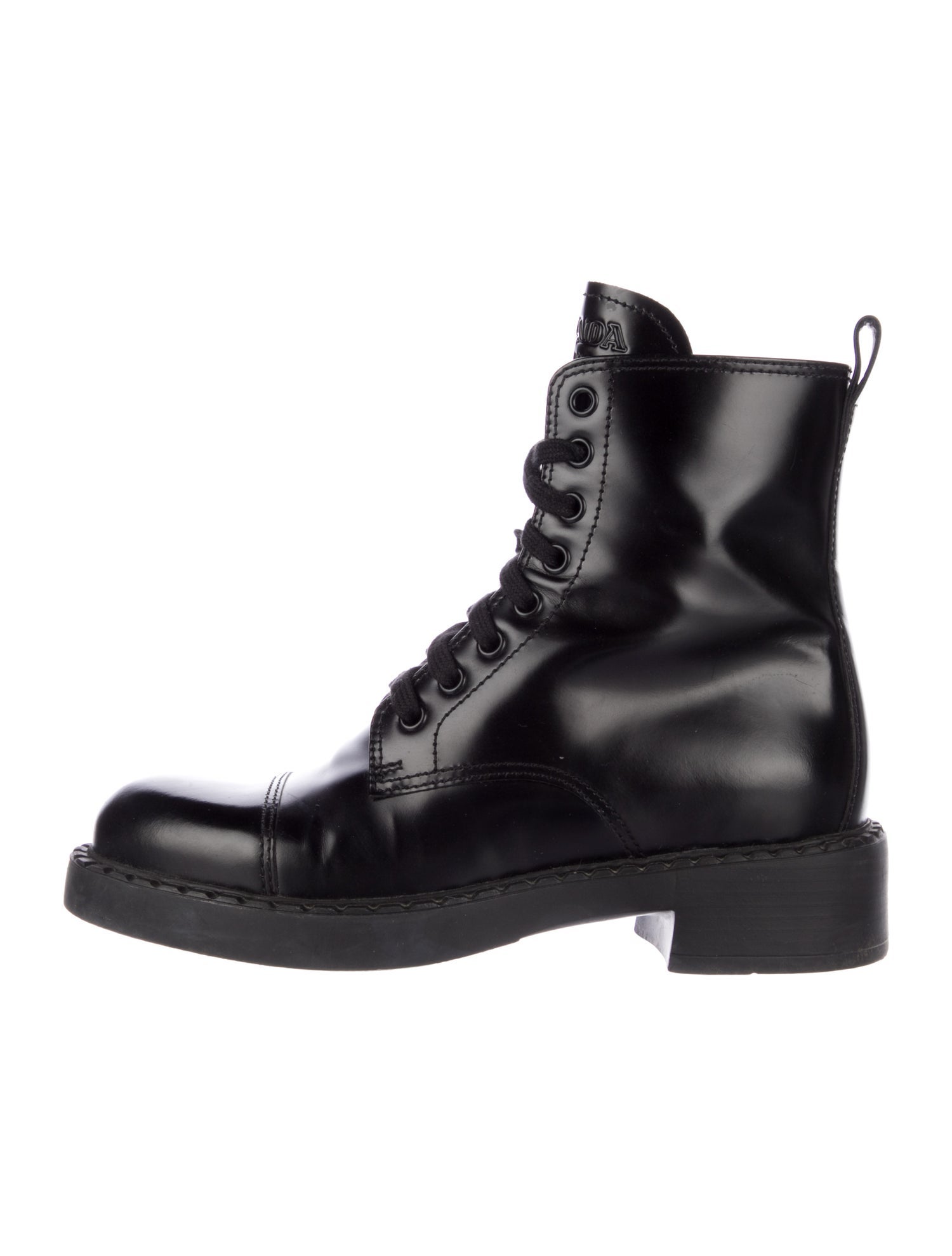 Prada Leather Combat Boots