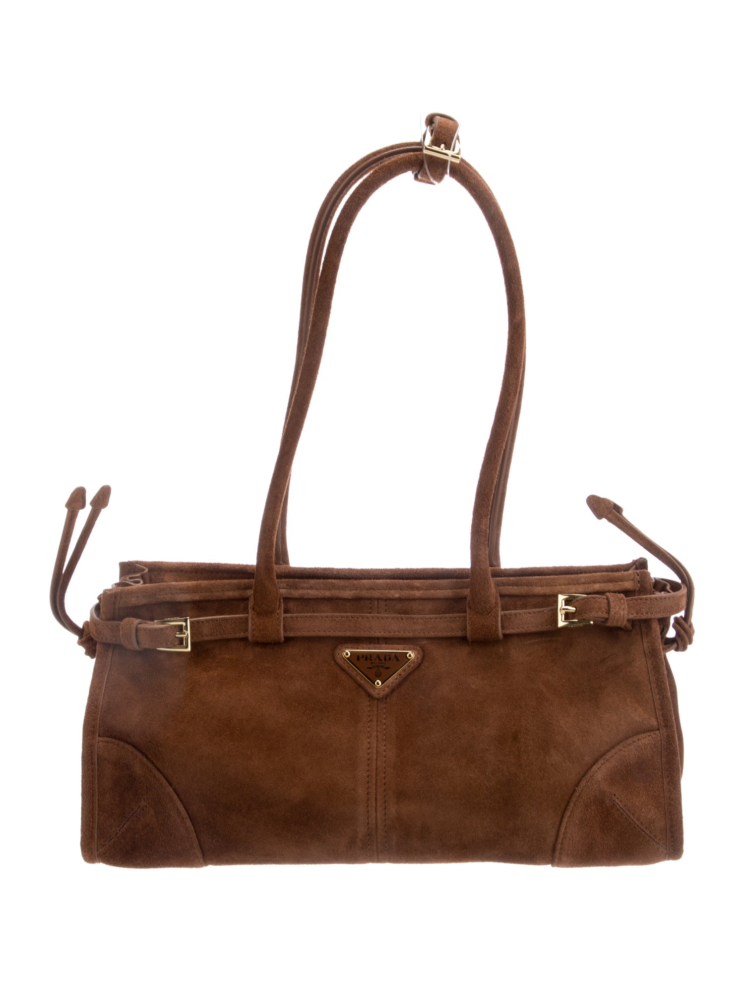 Prada Enameled Metal Triangle Bonnie Medium