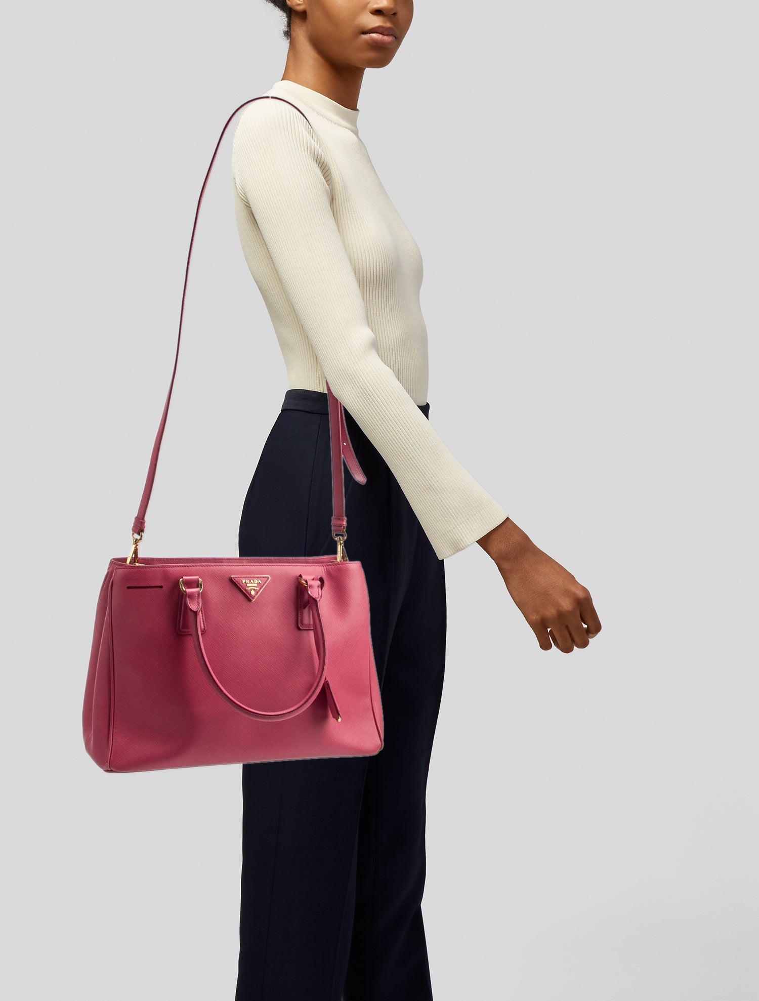 Prada Saffiano Leather Galleria Double Zip Large