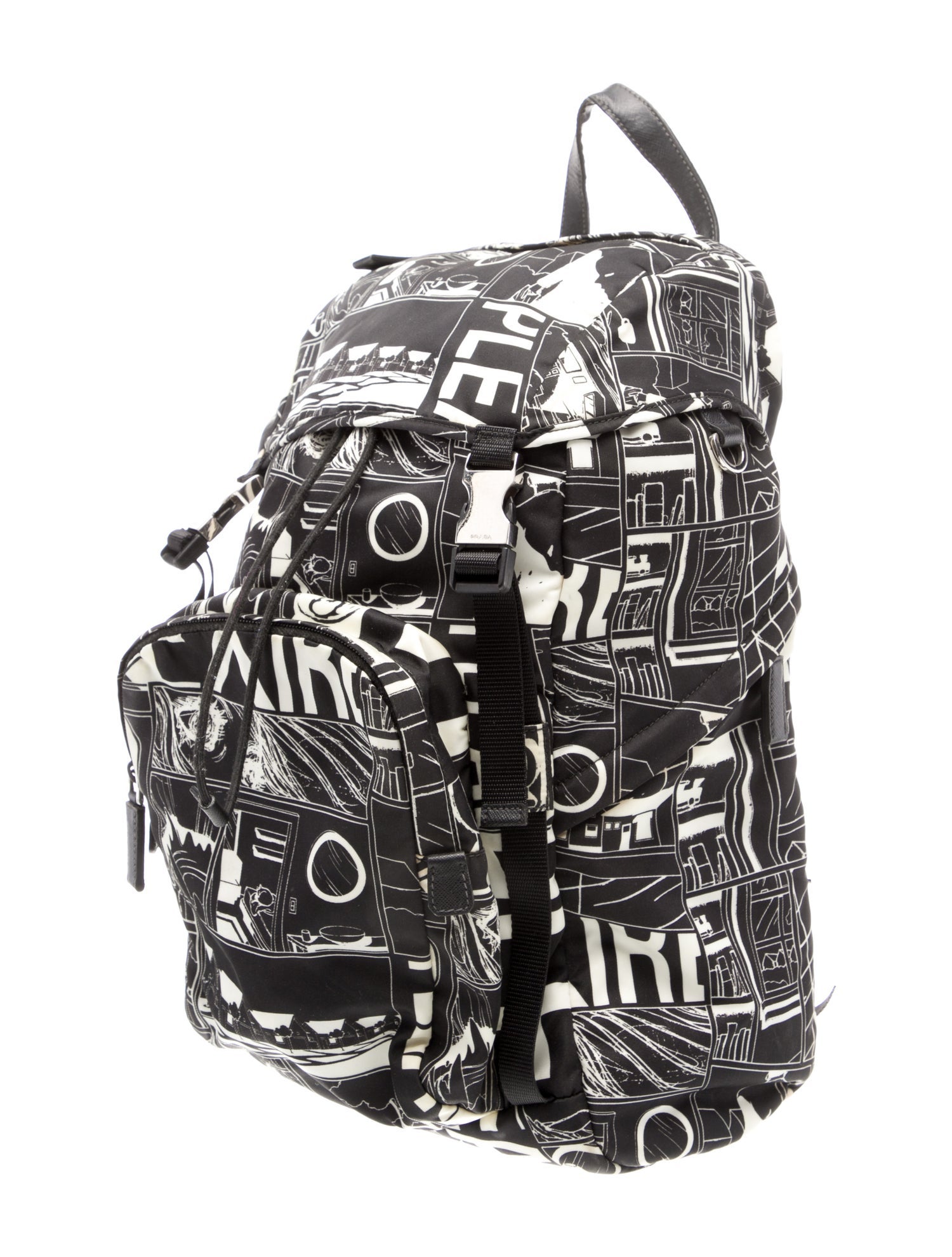 Prada Enameled Metal Triangle Backpack