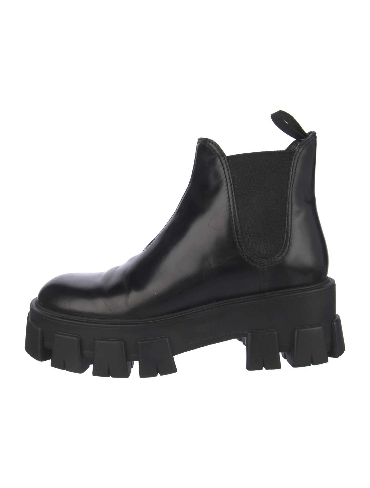 Prada Prada Monolith Brushed Leather Chelsea Boot Leather Chelsea Boots