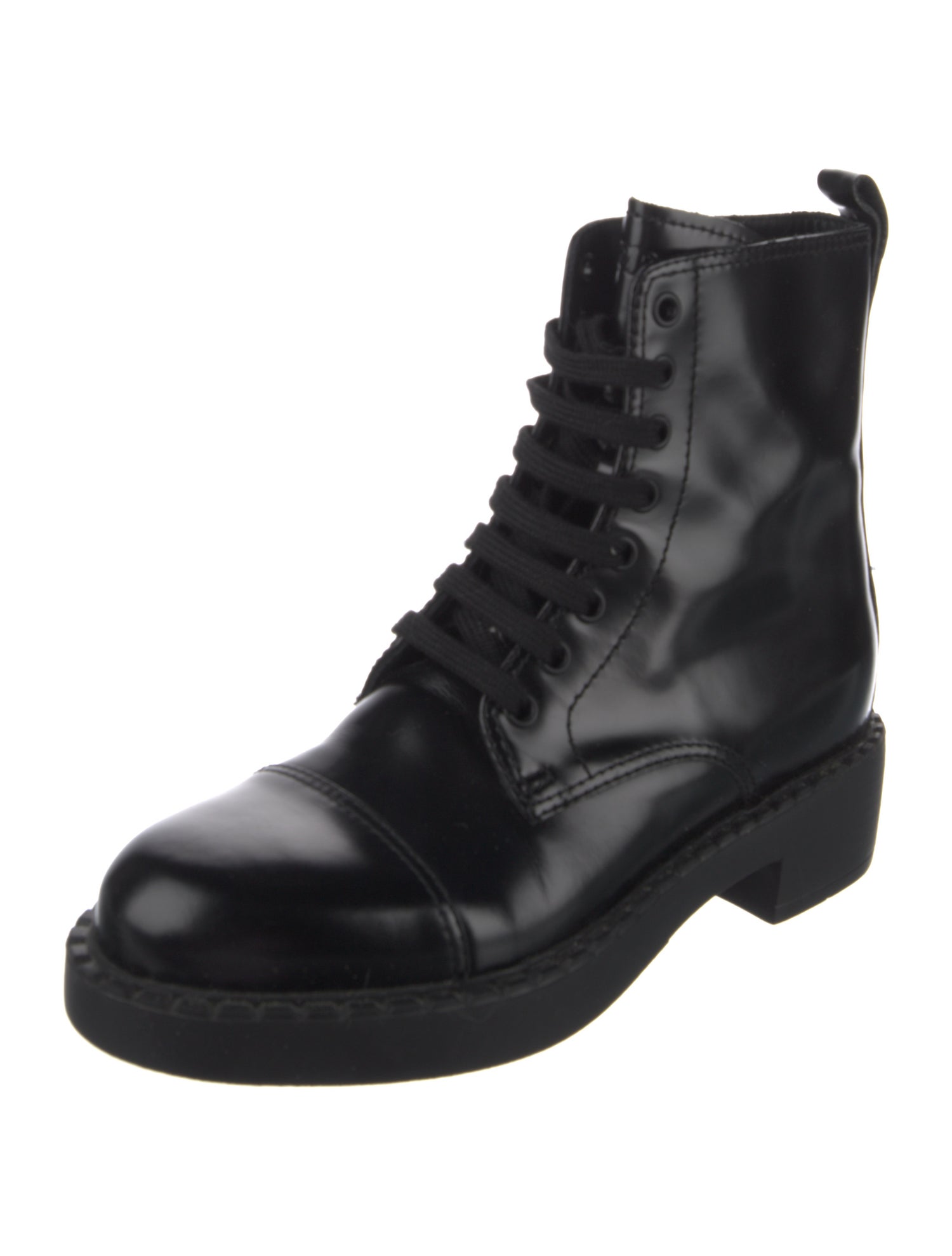 Prada Leather Combat Boots