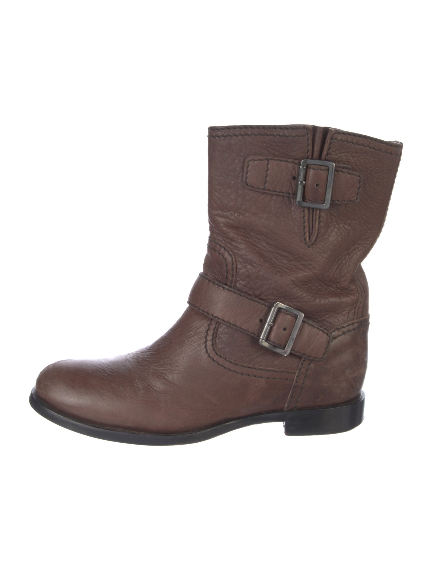 Prada Leather Moto Boots