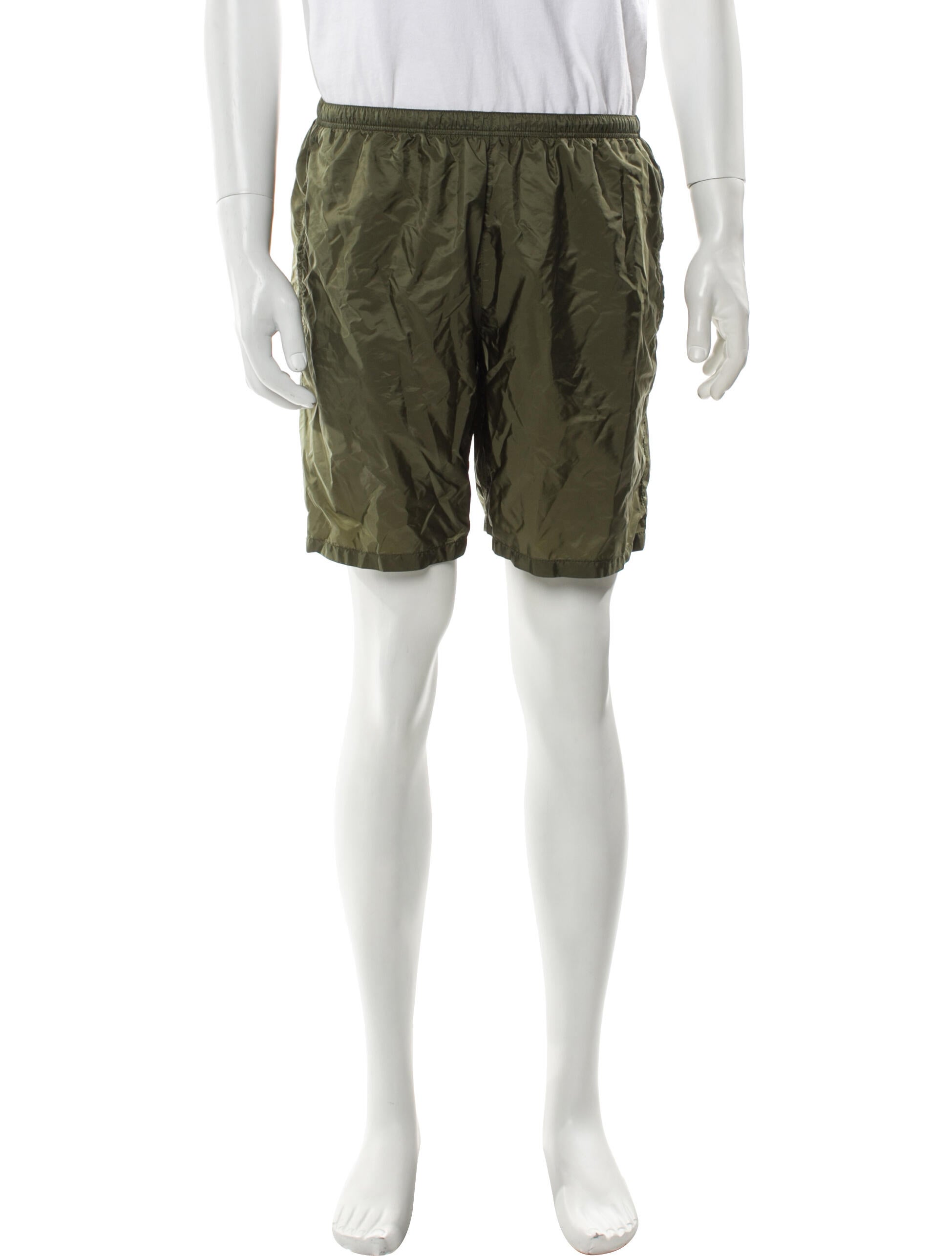 Prada 2022 Enameled Metal Triangle Swim Trunks