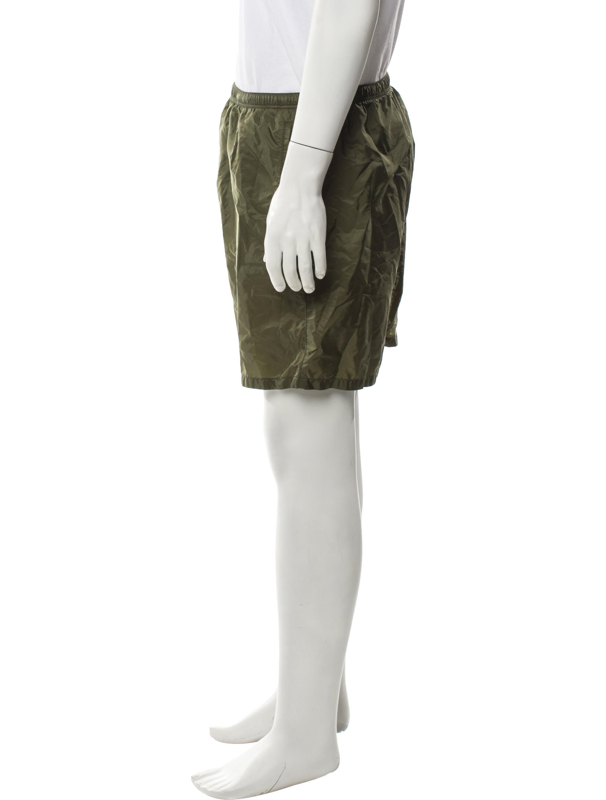 Prada 2022 Enameled Metal Triangle Swim Trunks