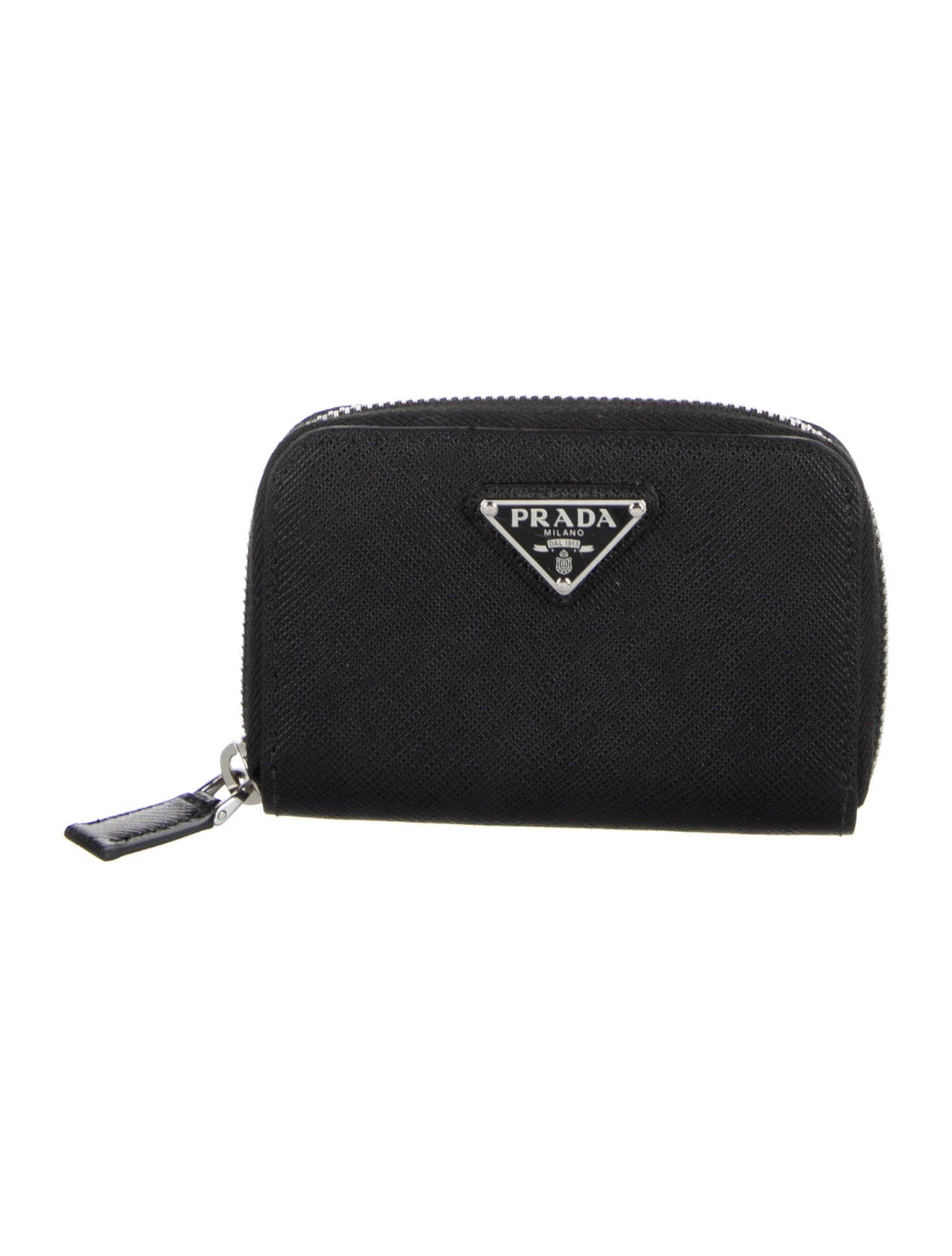 Prada Saffiano Triangle Leather Wallet