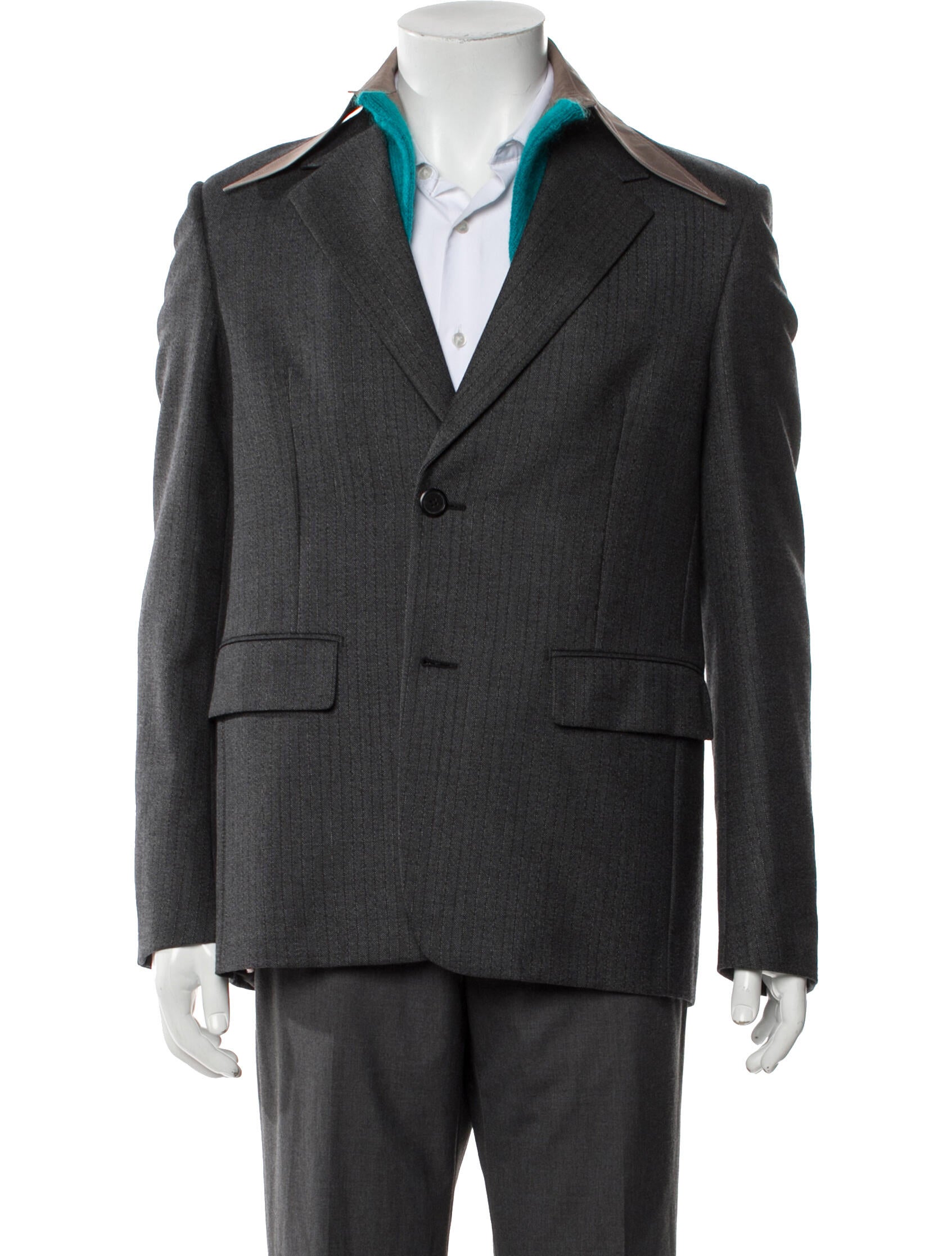 Prada 2023 Enameled Metal Triangle Blazer