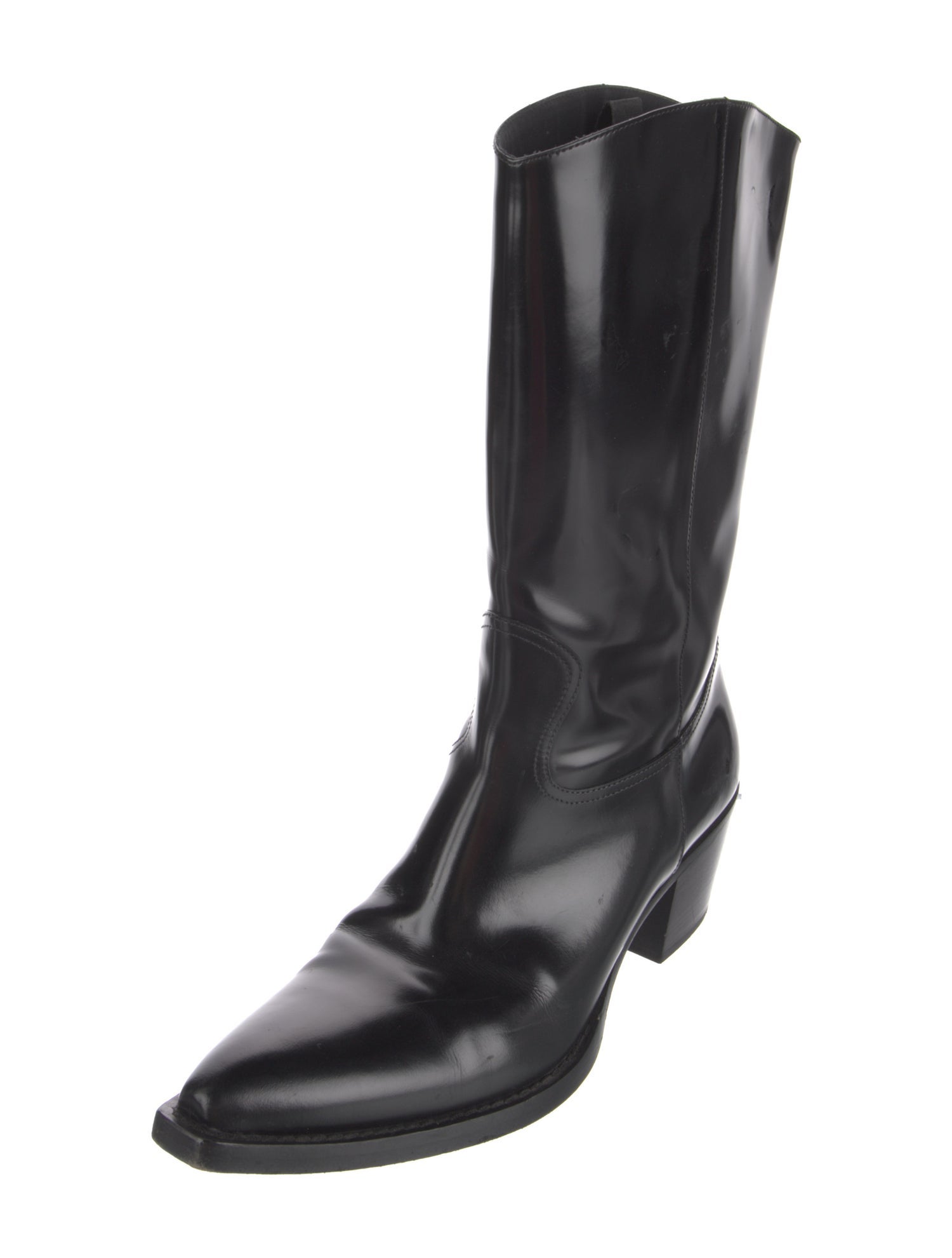Prada Patent Leather Western Boots