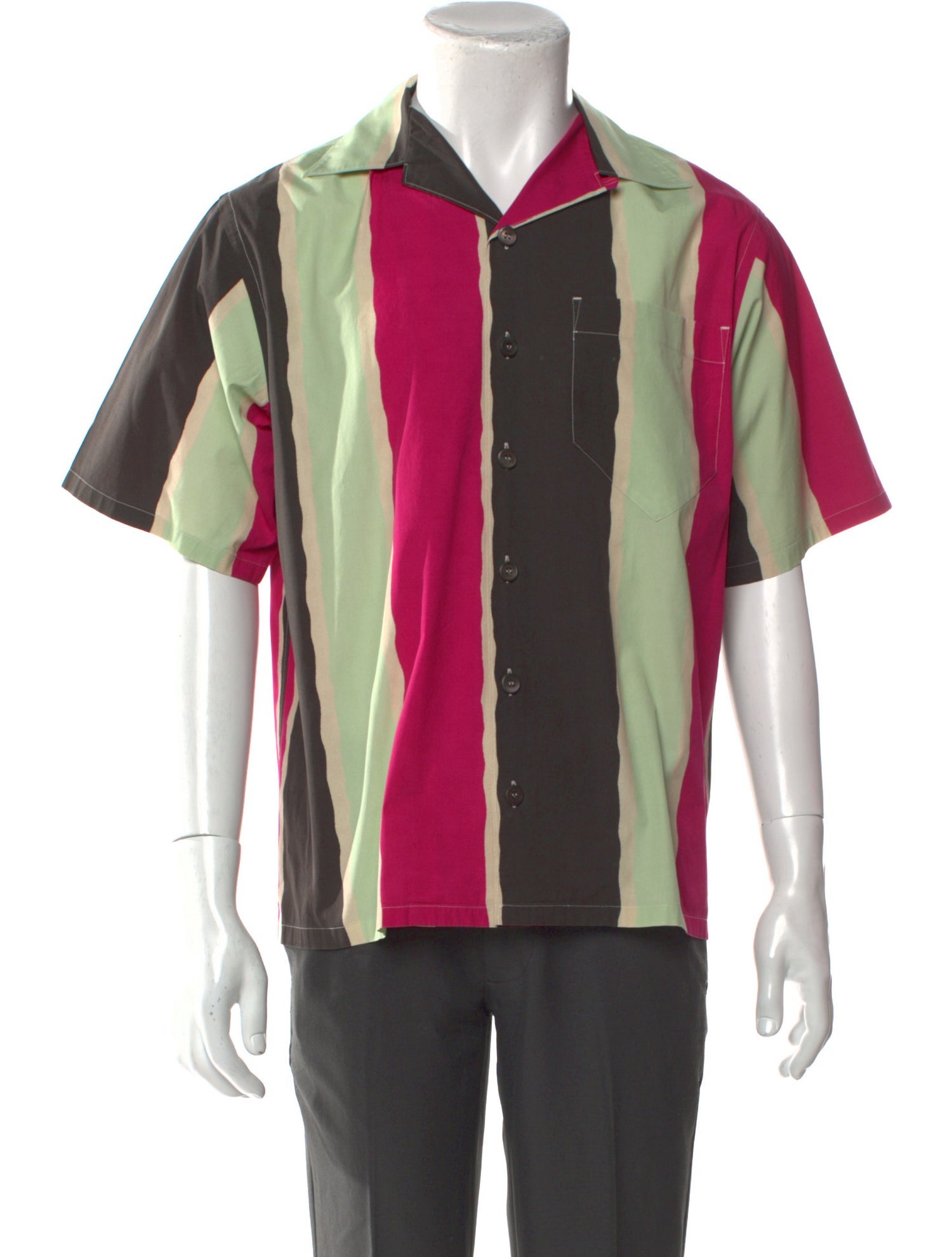 Prada 2022 Colorblock Pattern Shirt