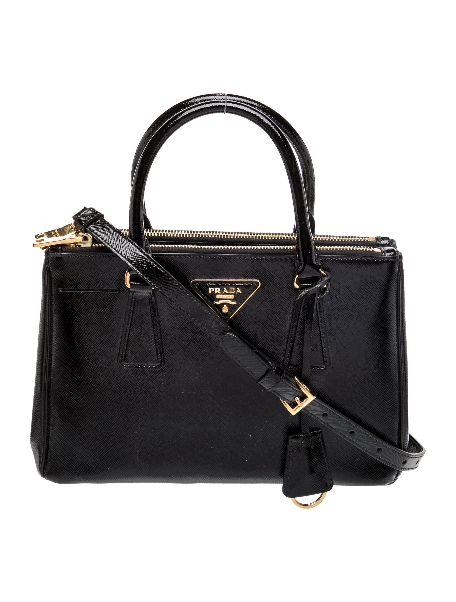 Prada Saffiano Lux Leather Galleria Double Zip Small