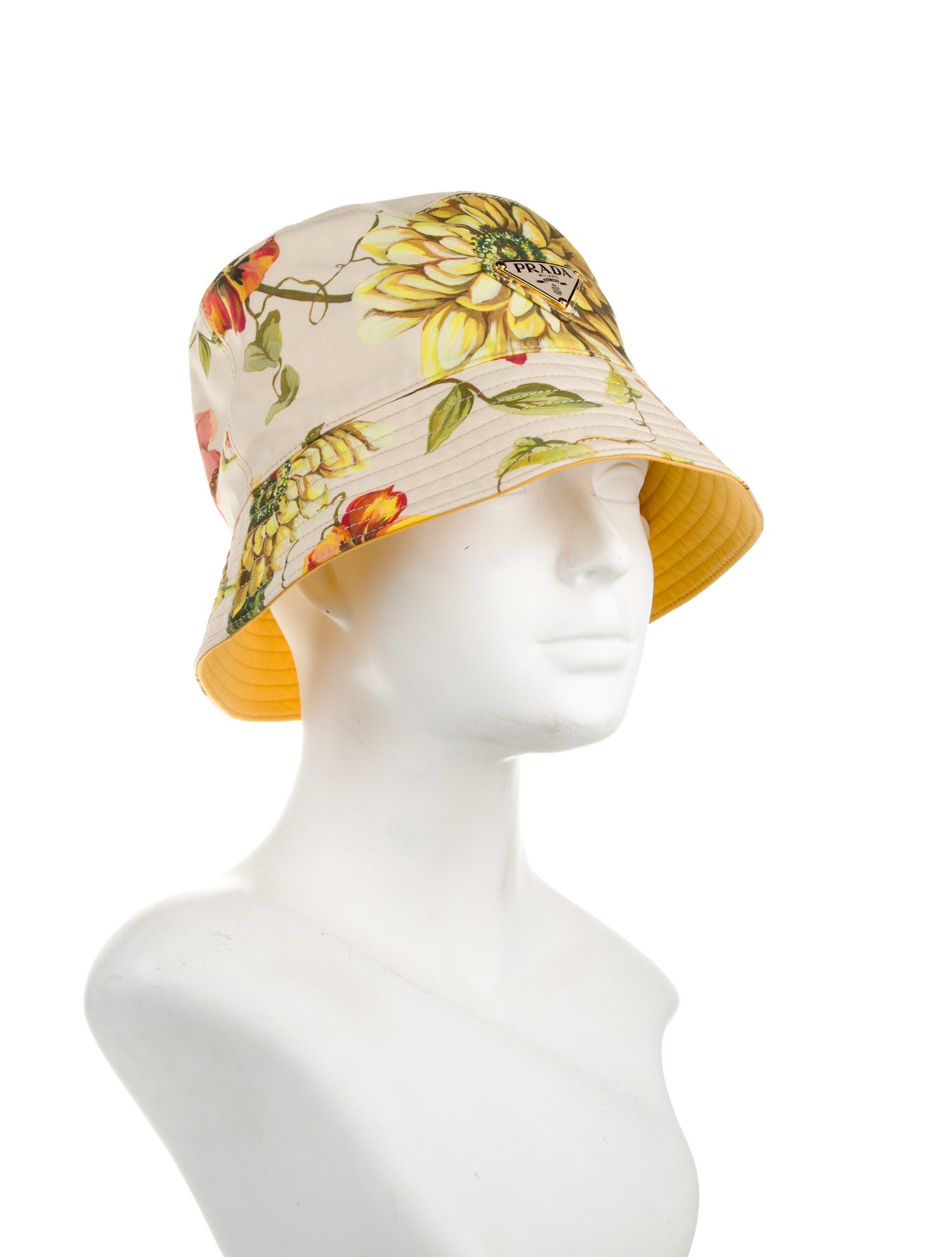Prada Floral Logo Bucket Hat