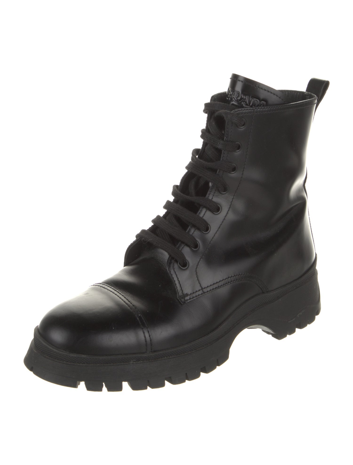 Prada Leather Combat Boots