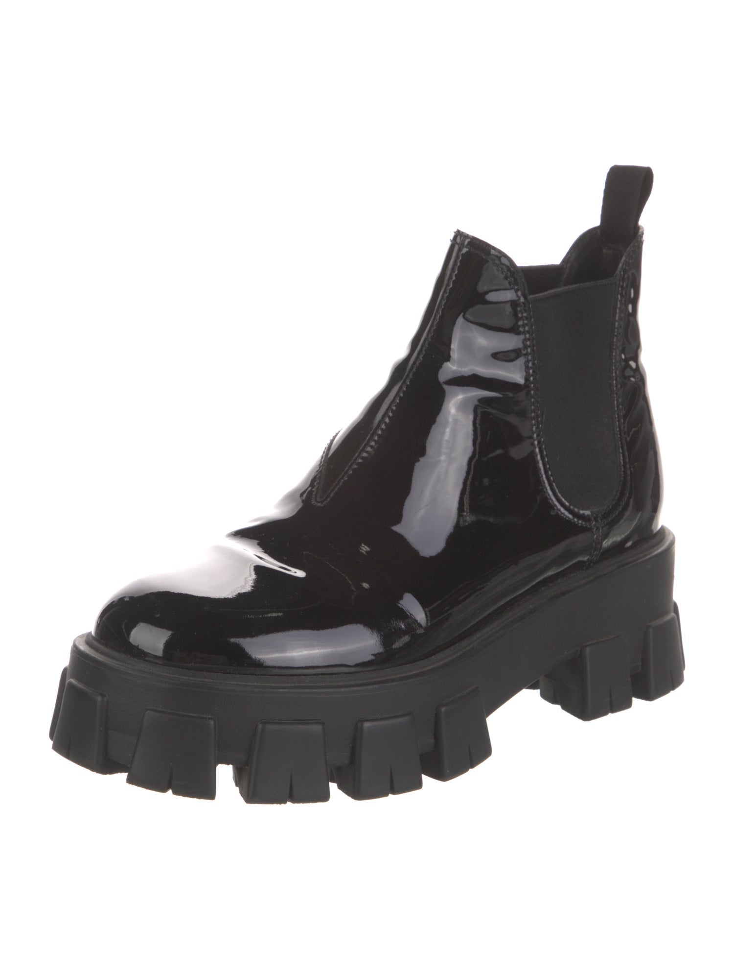 Prada Patent Leather Chelsea Boots