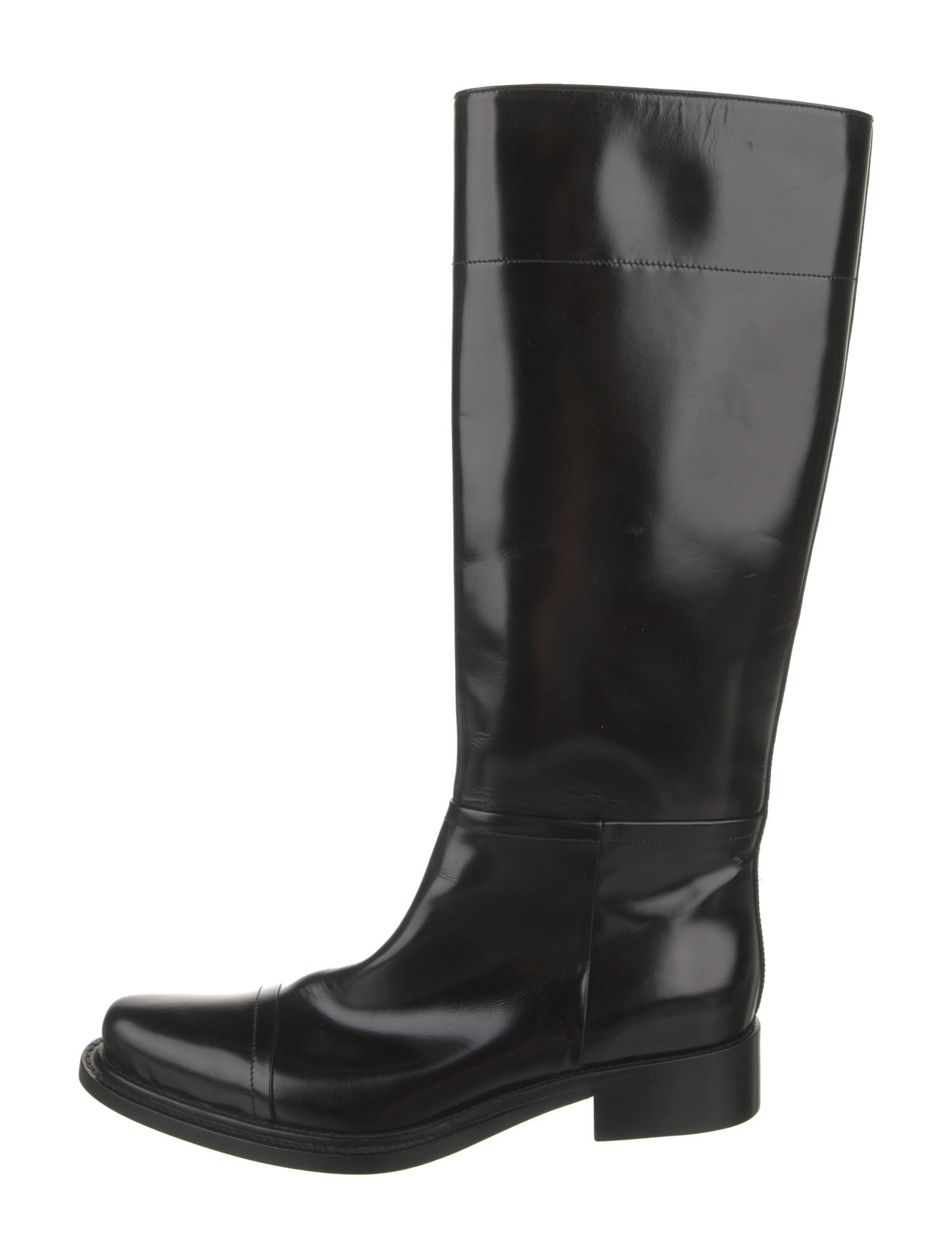 Prada Patent Leather Riding Boots
