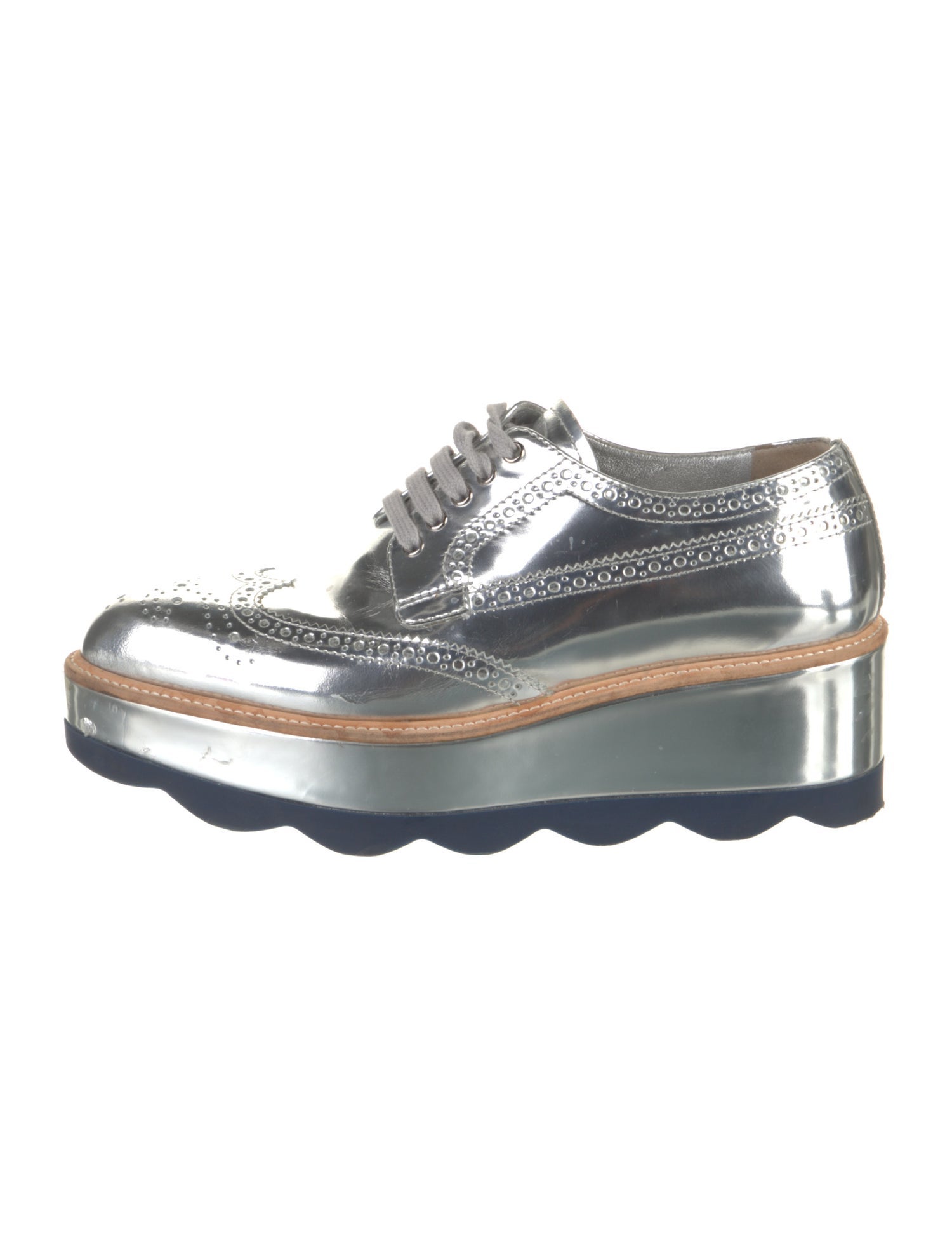 Prada Patent Leather Lasercut Accents Oxfords