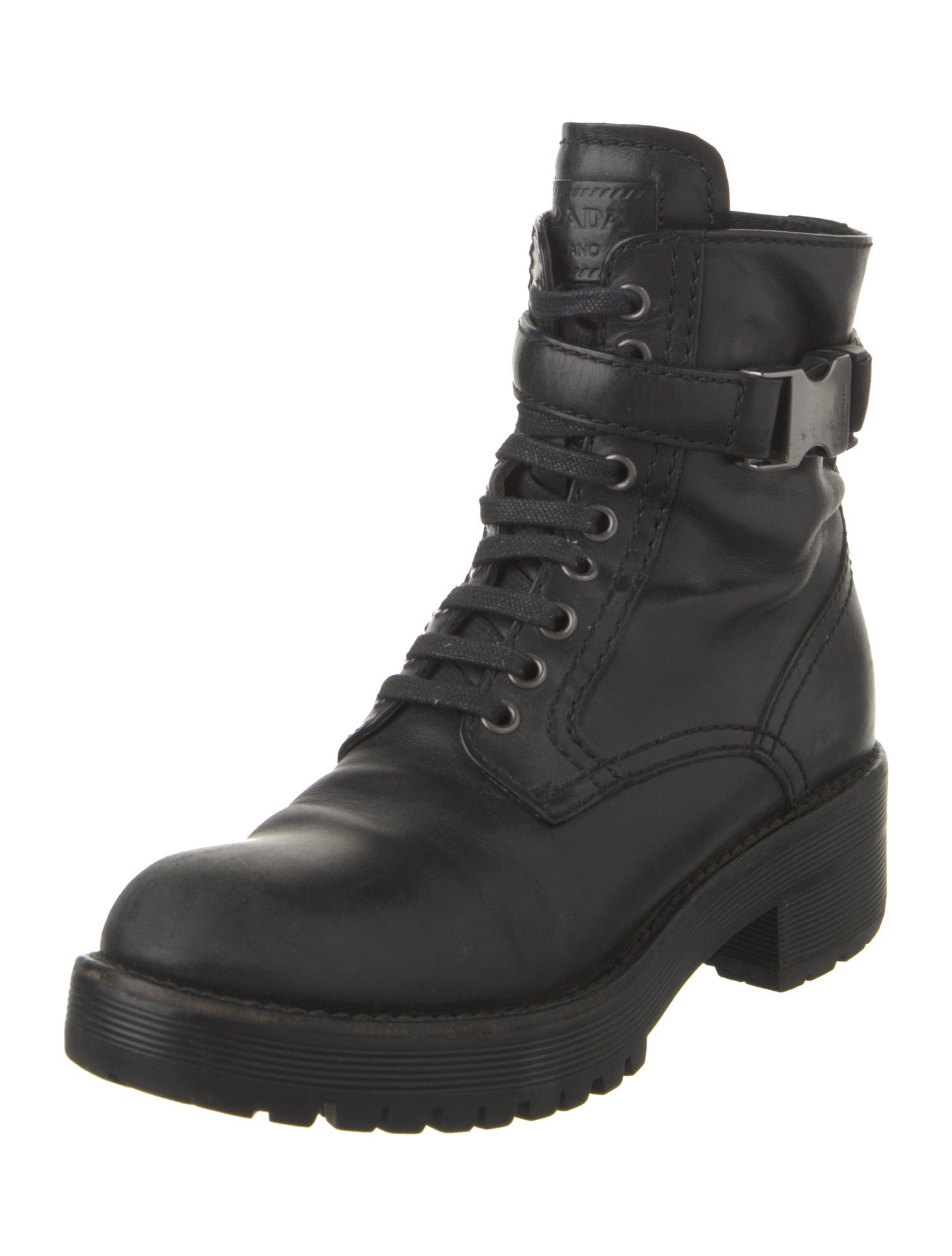 Prada Leather Combat Boots