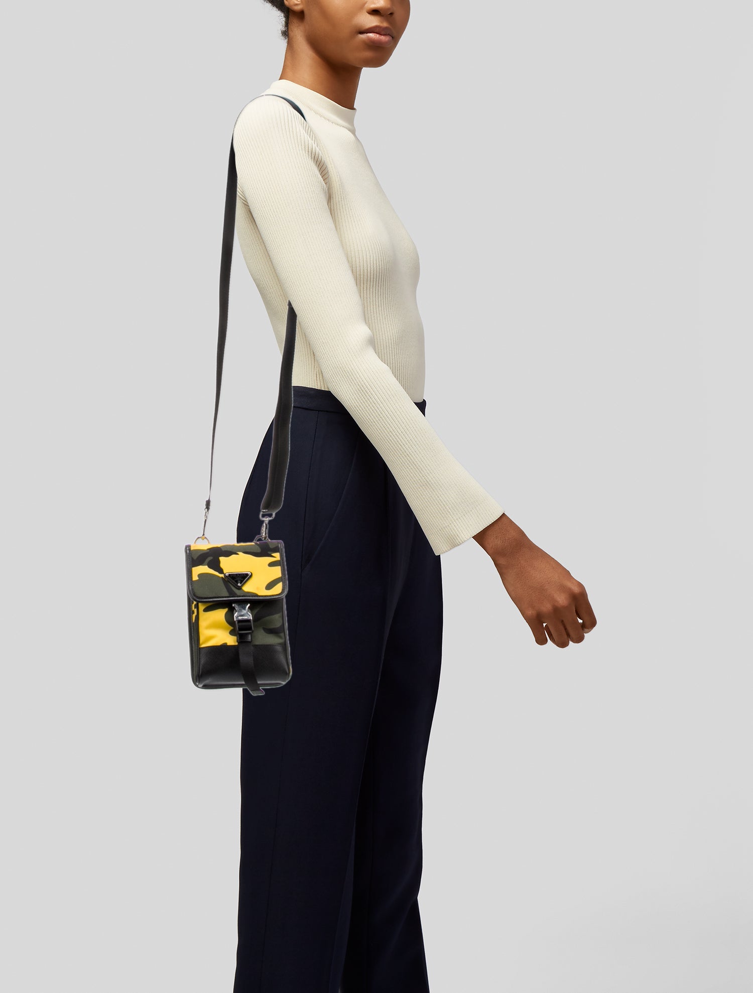 Prada Enameled Metal Triangle Smartphone Case